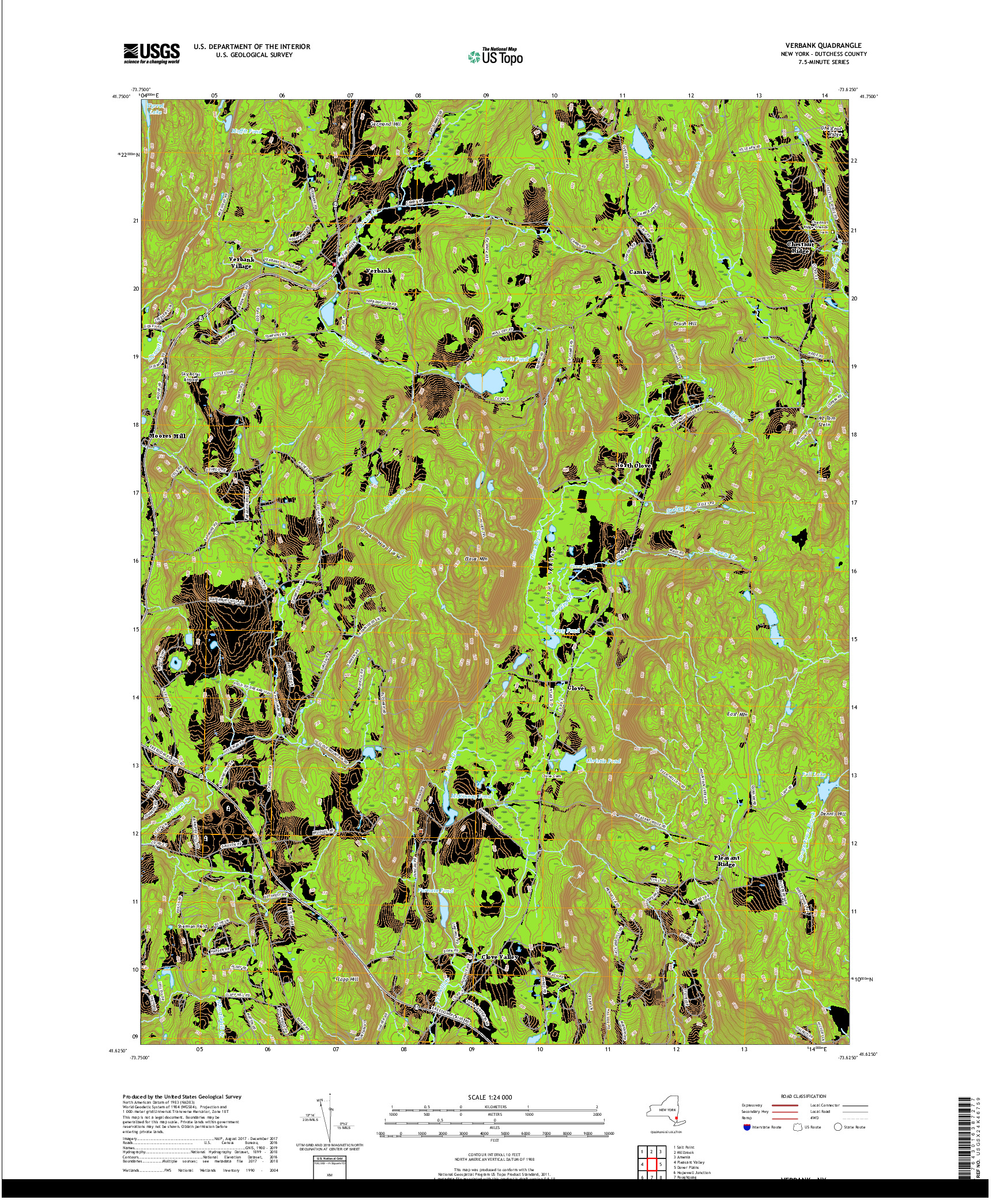 USGS US TOPO 7.5-MINUTE MAP FOR VERBANK, NY 2019