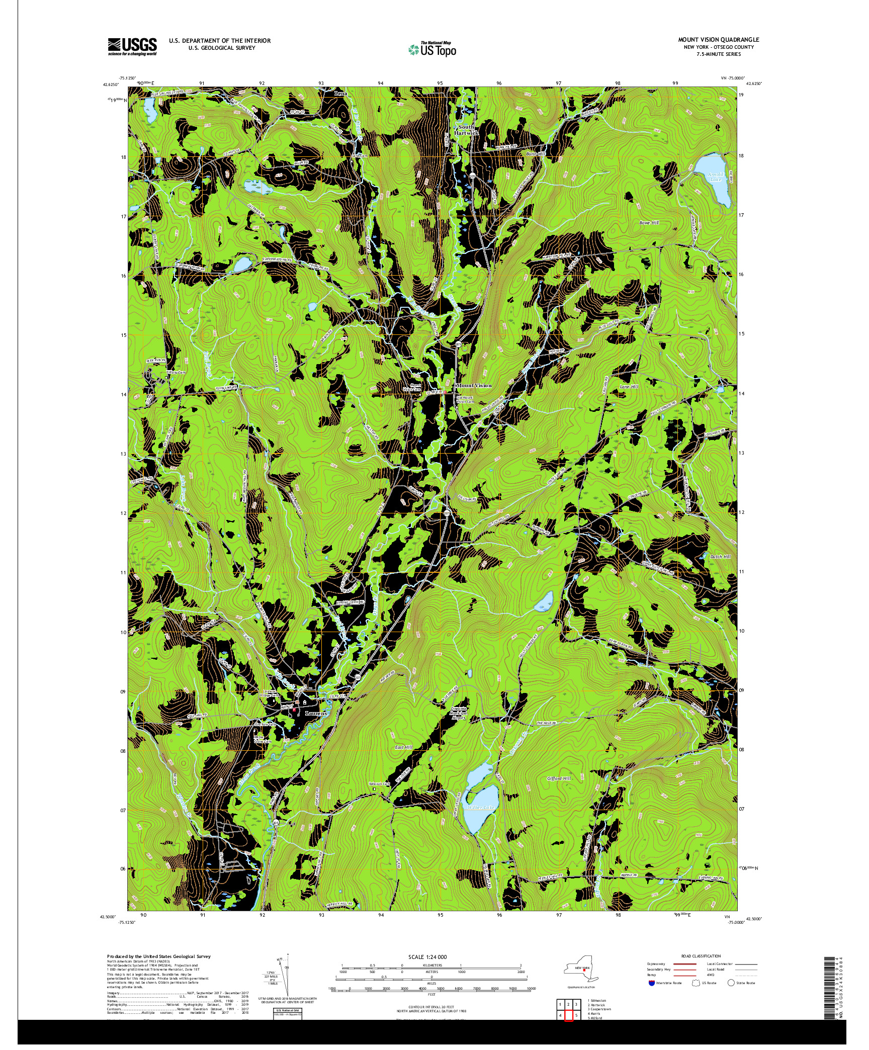 USGS US TOPO 7.5-MINUTE MAP FOR MOUNT VISION, NY 2019