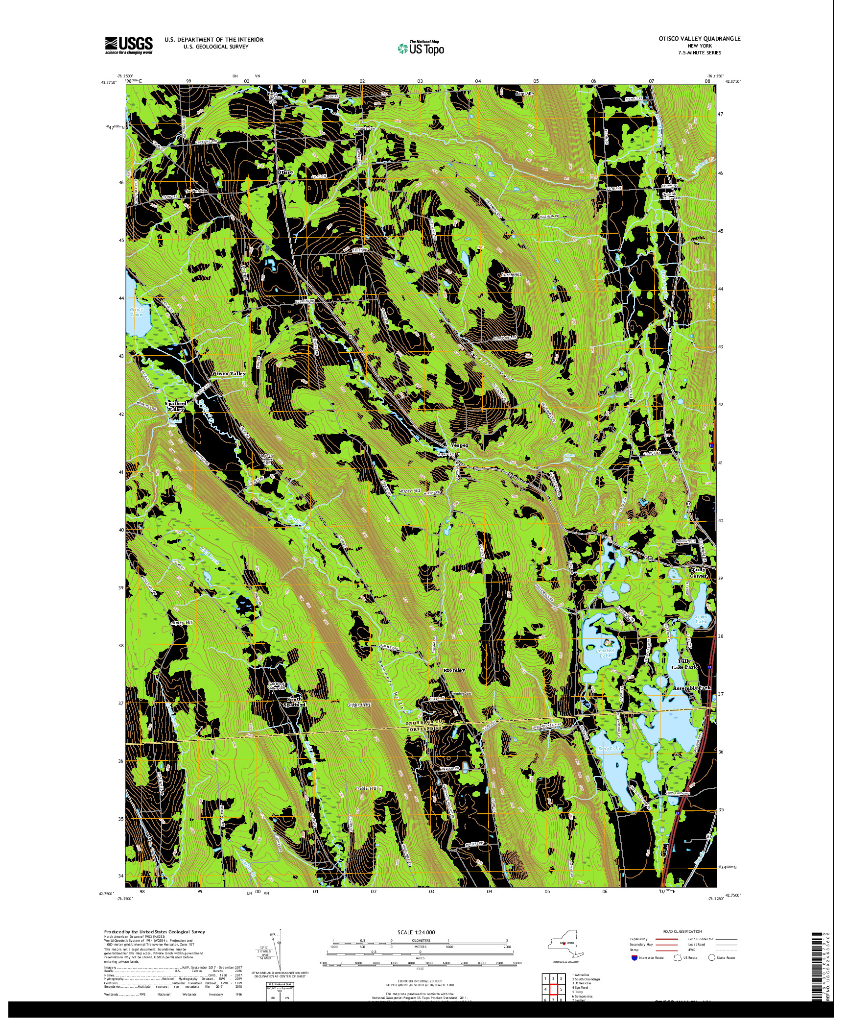 USGS US TOPO 7.5-MINUTE MAP FOR OTISCO VALLEY, NY 2019