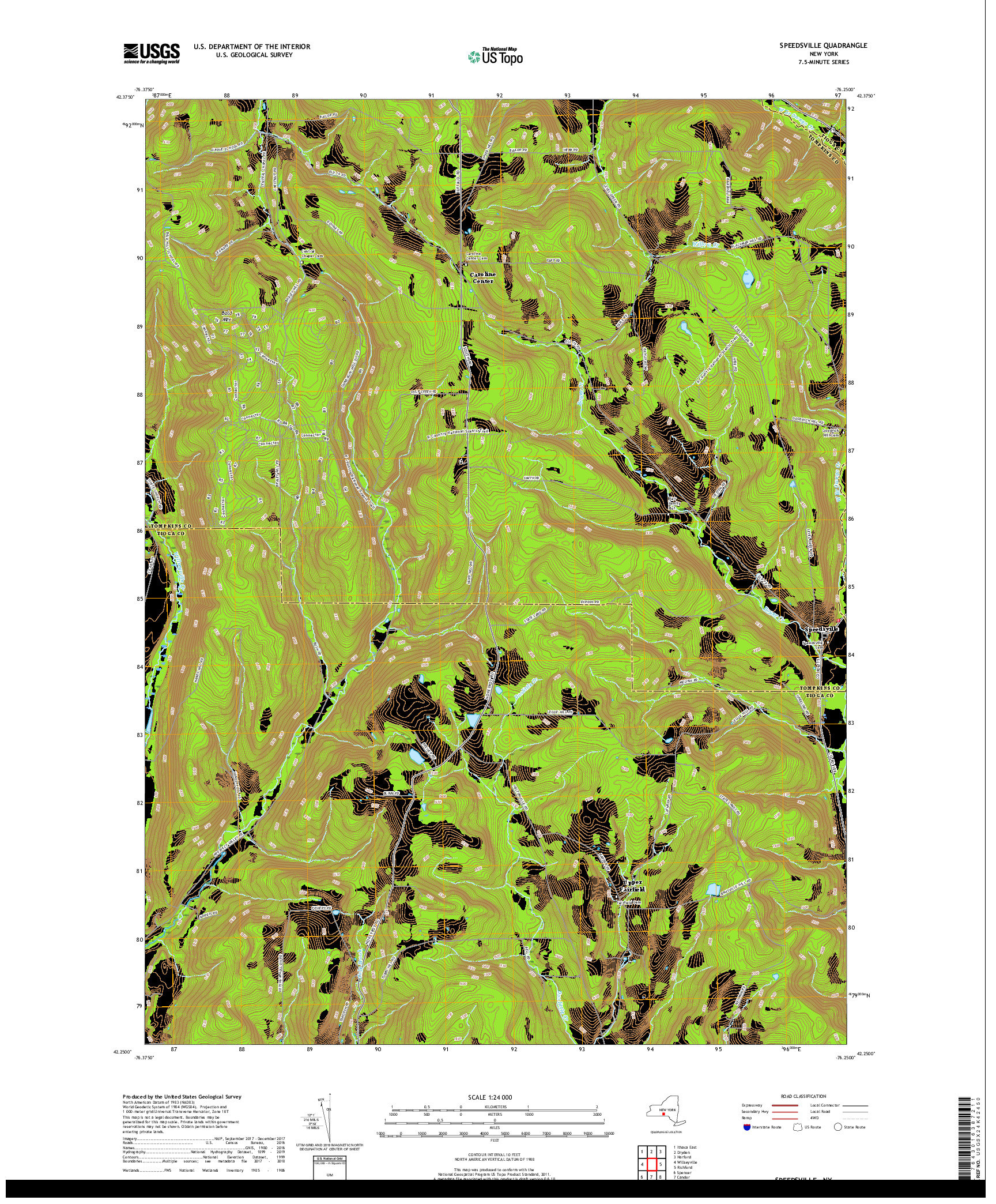 USGS US TOPO 7.5-MINUTE MAP FOR SPEEDSVILLE, NY 2019