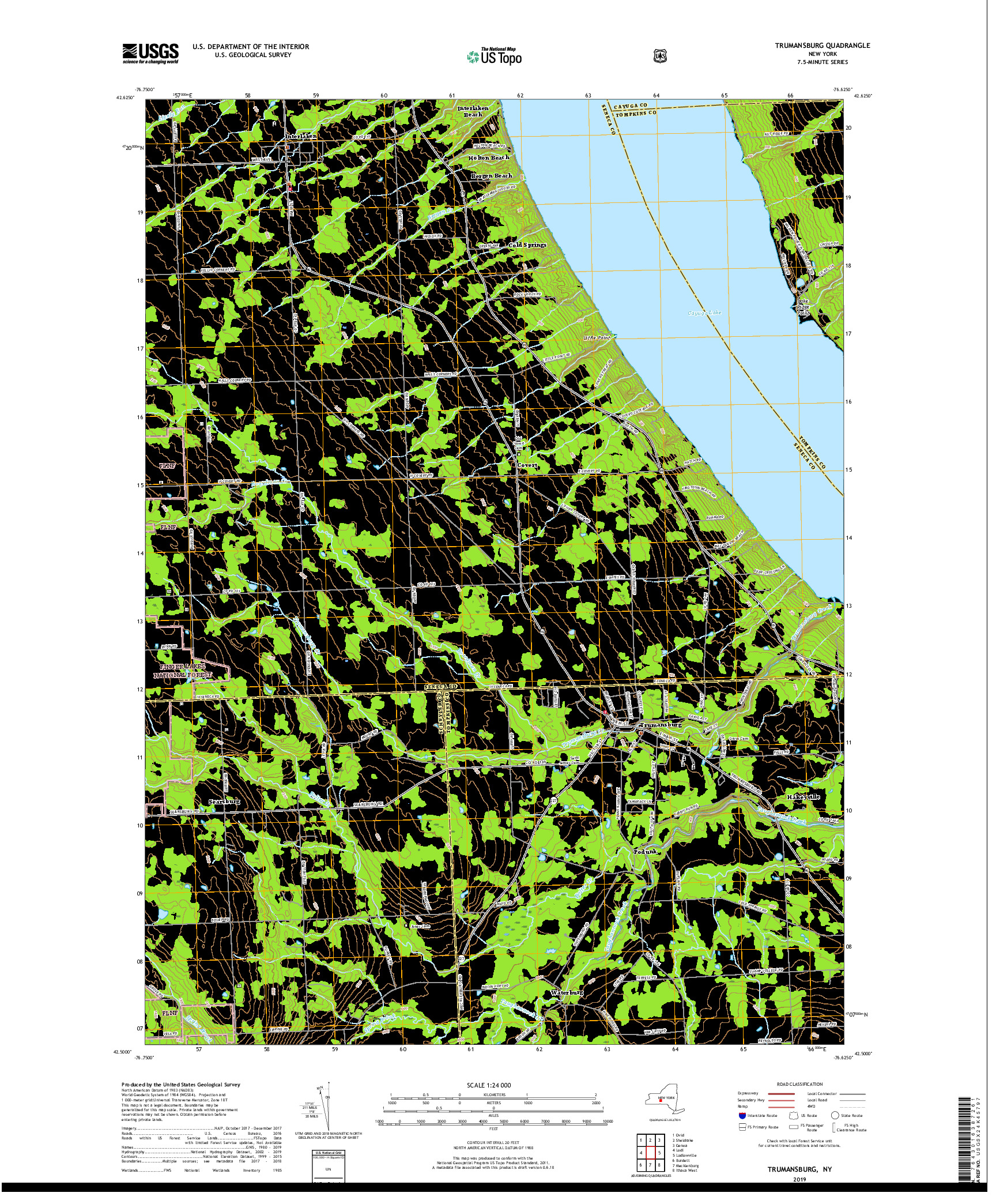 USGS US TOPO 7.5-MINUTE MAP FOR TRUMANSBURG, NY 2019