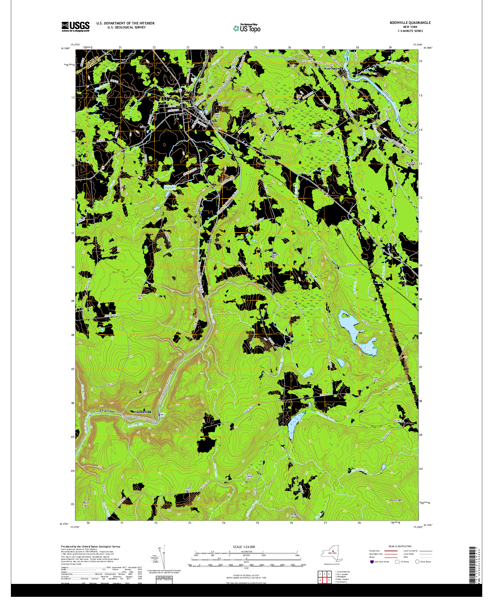 USGS US TOPO 7.5-MINUTE MAP FOR BOONVILLE, NY 2019