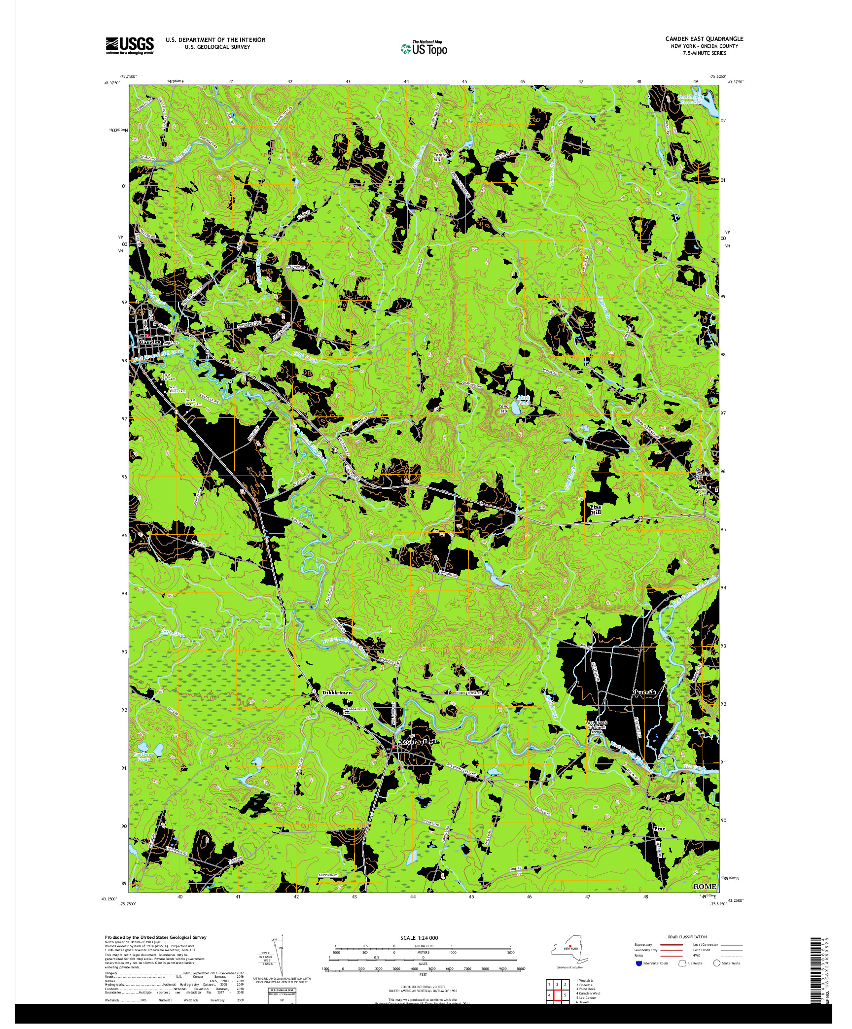 USGS US TOPO 7.5-MINUTE MAP FOR CAMDEN EAST, NY 2019