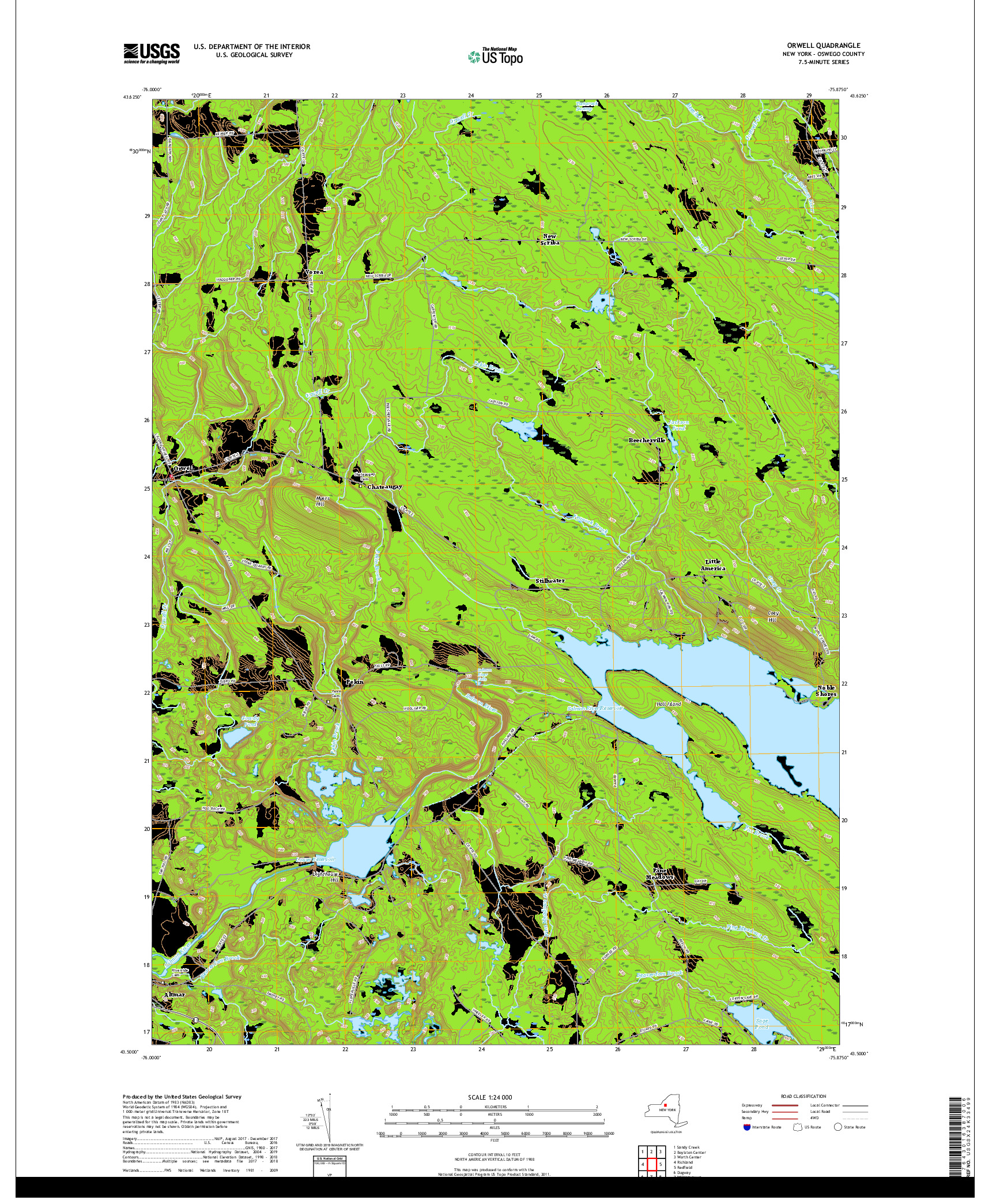 USGS US TOPO 7.5-MINUTE MAP FOR ORWELL, NY 2019