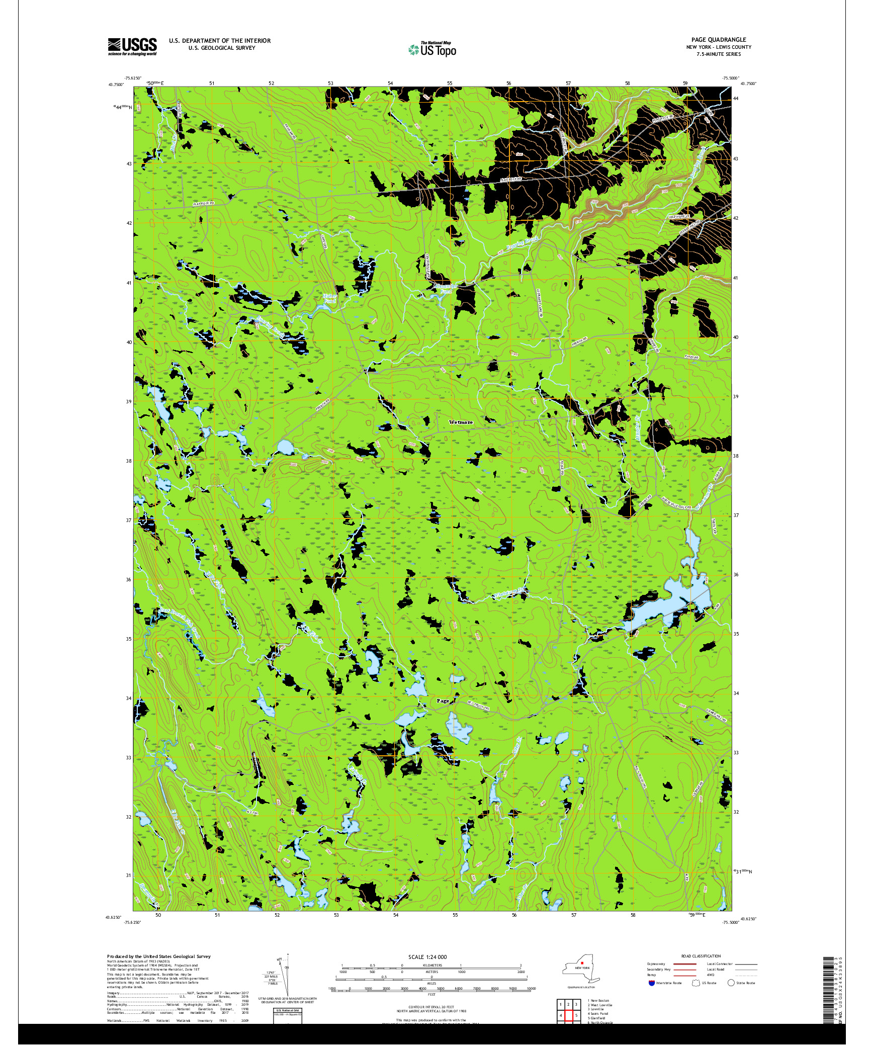 USGS US TOPO 7.5-MINUTE MAP FOR PAGE, NY 2019