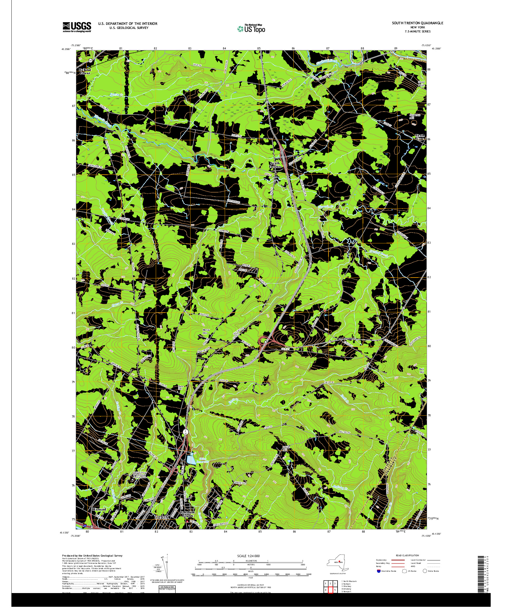 USGS US TOPO 7.5-MINUTE MAP FOR SOUTH TRENTON, NY 2019