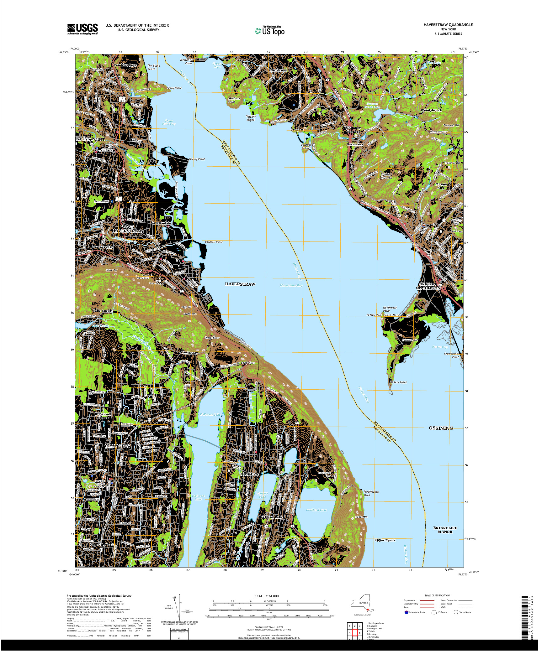USGS US TOPO 7.5-MINUTE MAP FOR HAVERSTRAW, NY 2019