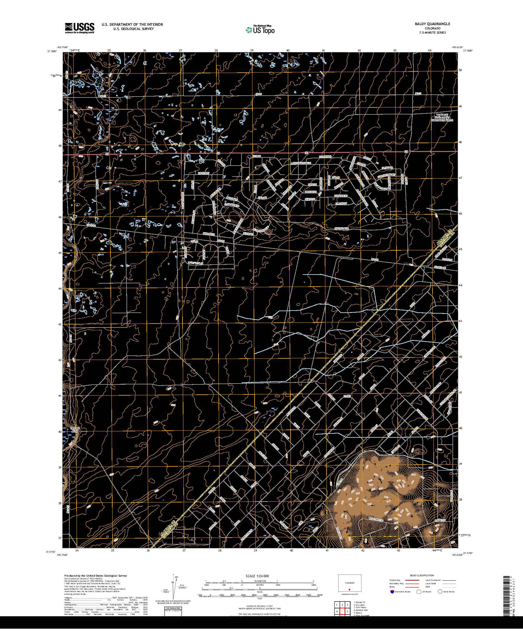 USGS US TOPO 7.5-MINUTE MAP FOR BALDY, CO 2019