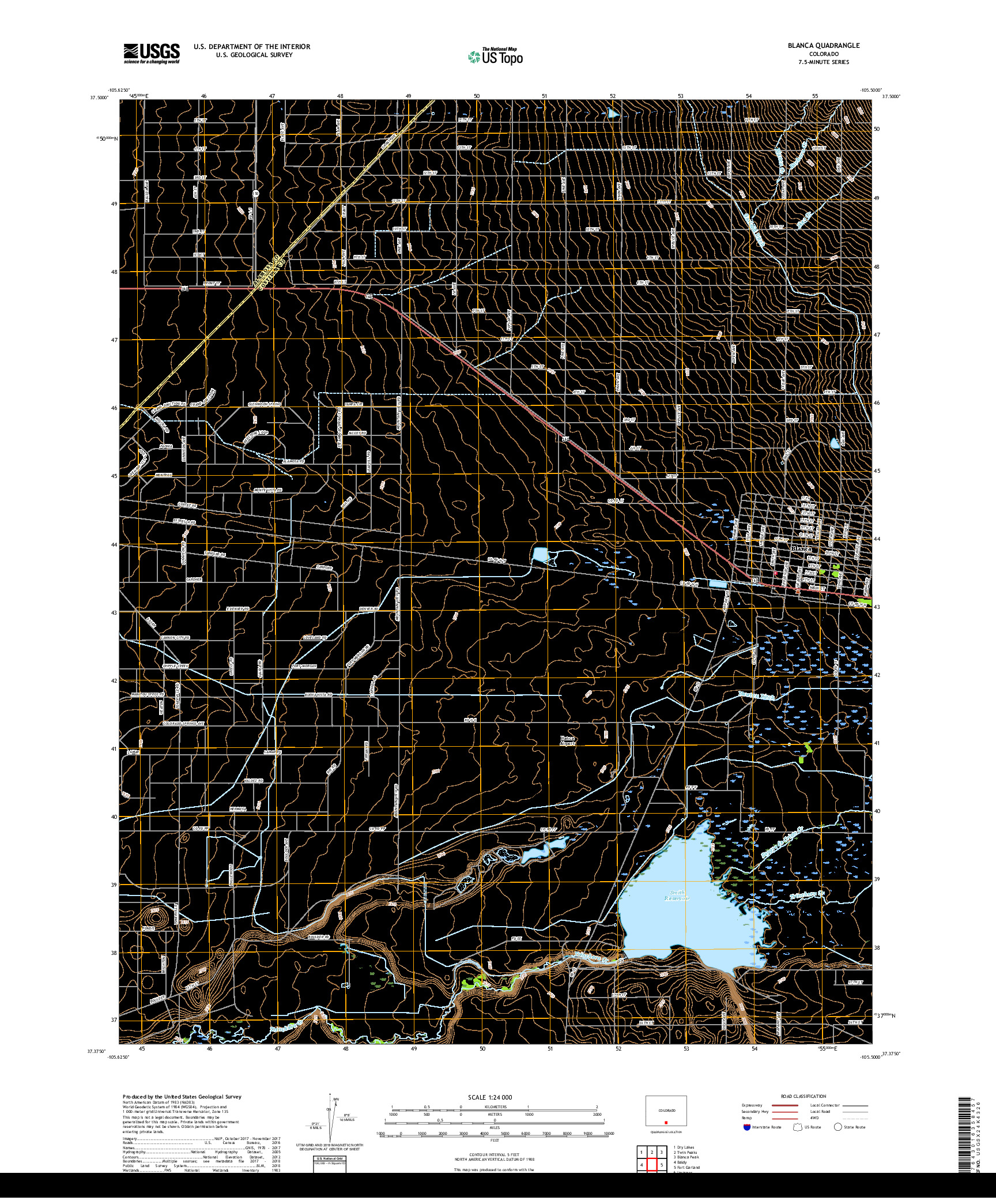 USGS US TOPO 7.5-MINUTE MAP FOR BLANCA, CO 2019