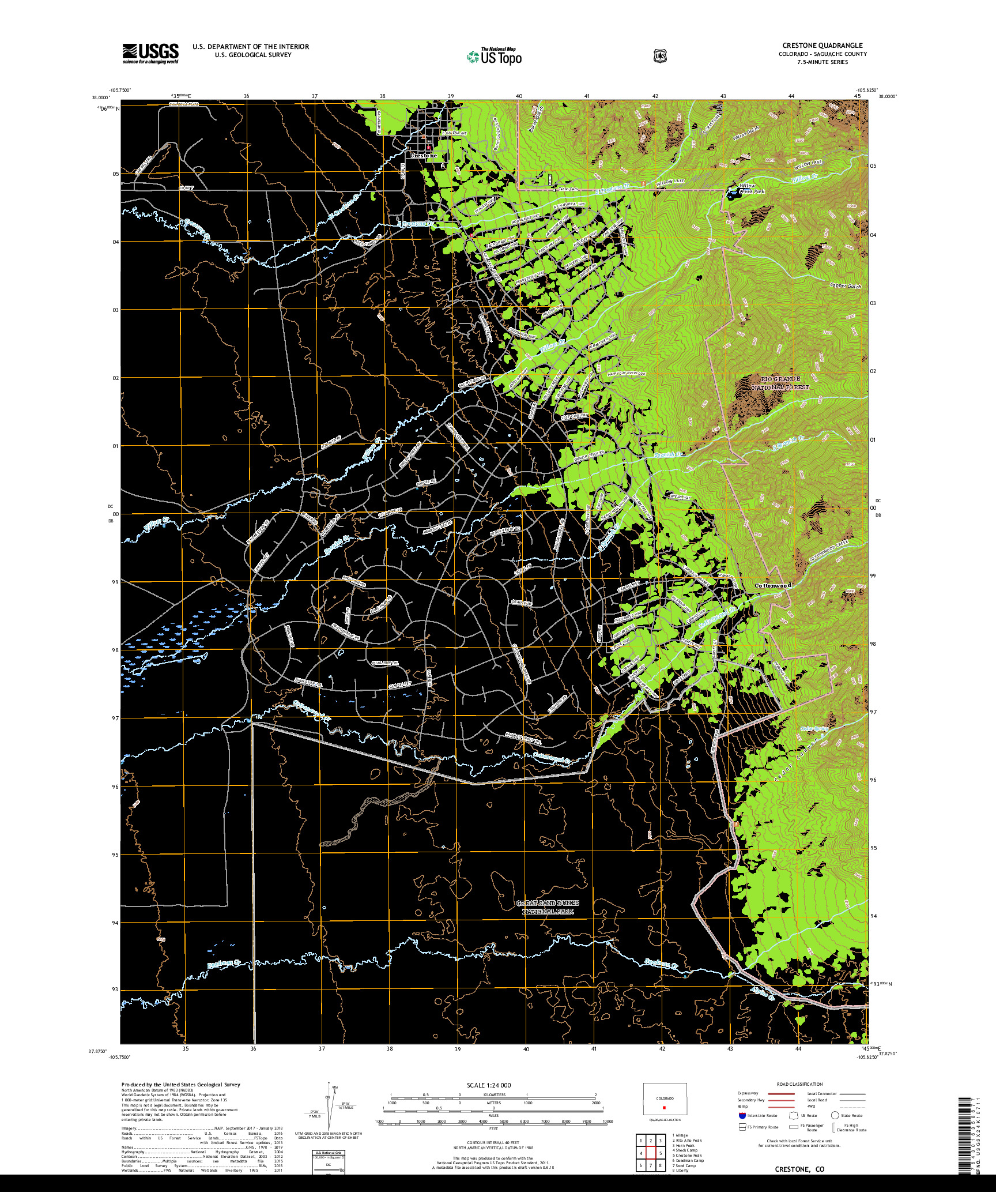 USGS US TOPO 7.5-MINUTE MAP FOR CRESTONE, CO 2019