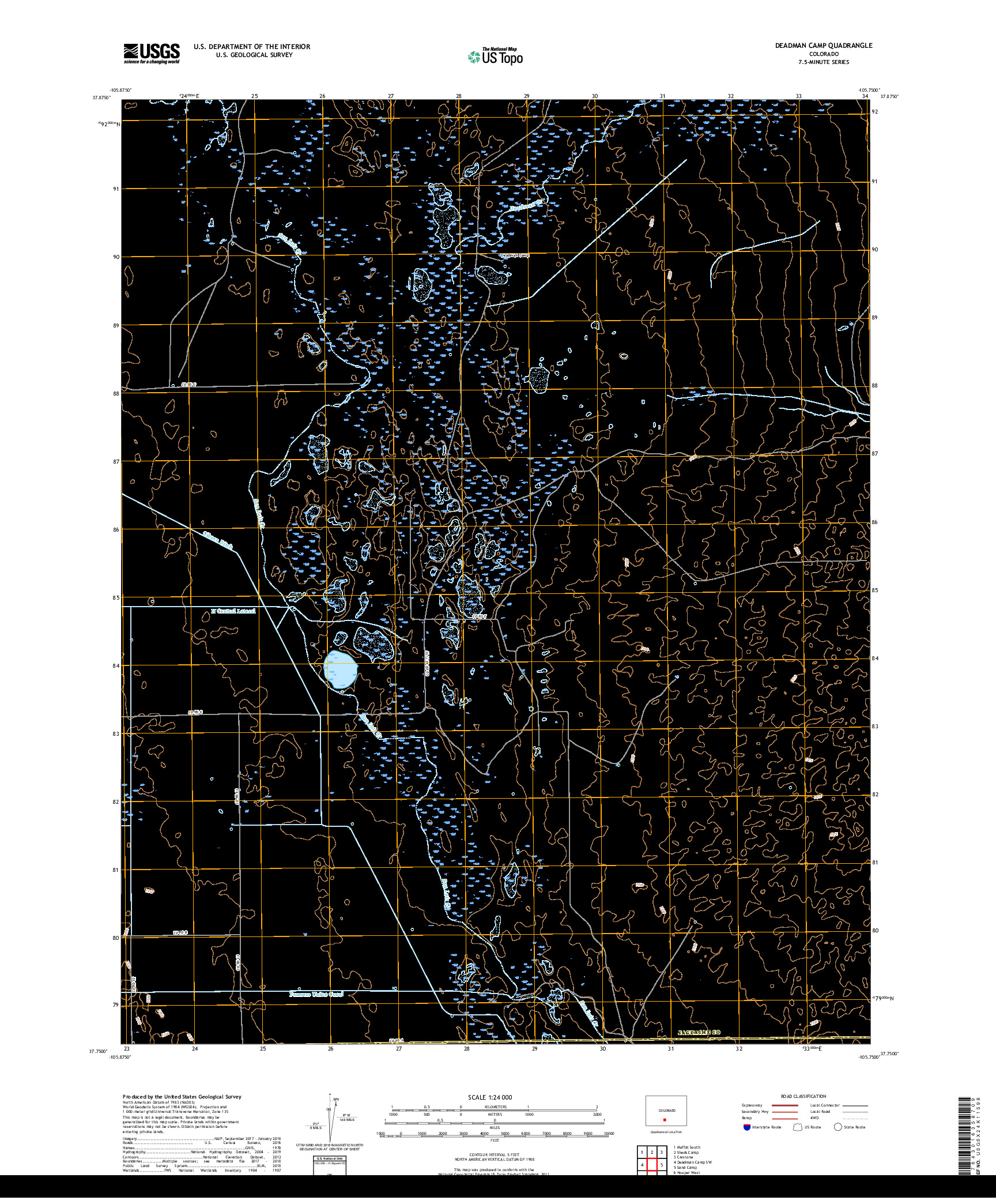 USGS US TOPO 7.5-MINUTE MAP FOR DEADMAN CAMP, CO 2019