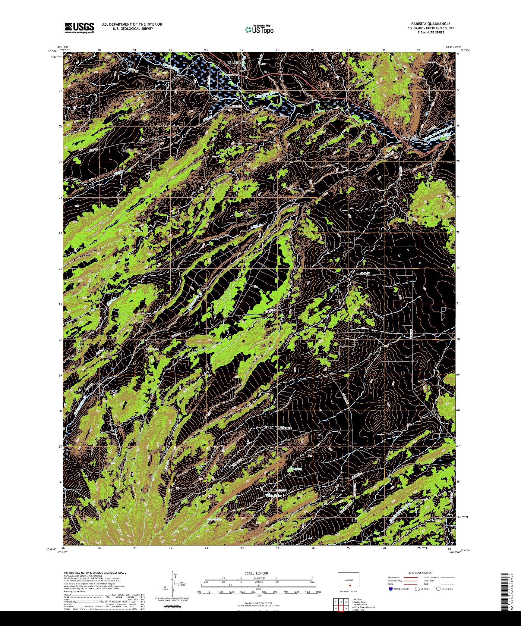 USGS US TOPO 7.5-MINUTE MAP FOR FARISITA, CO 2019