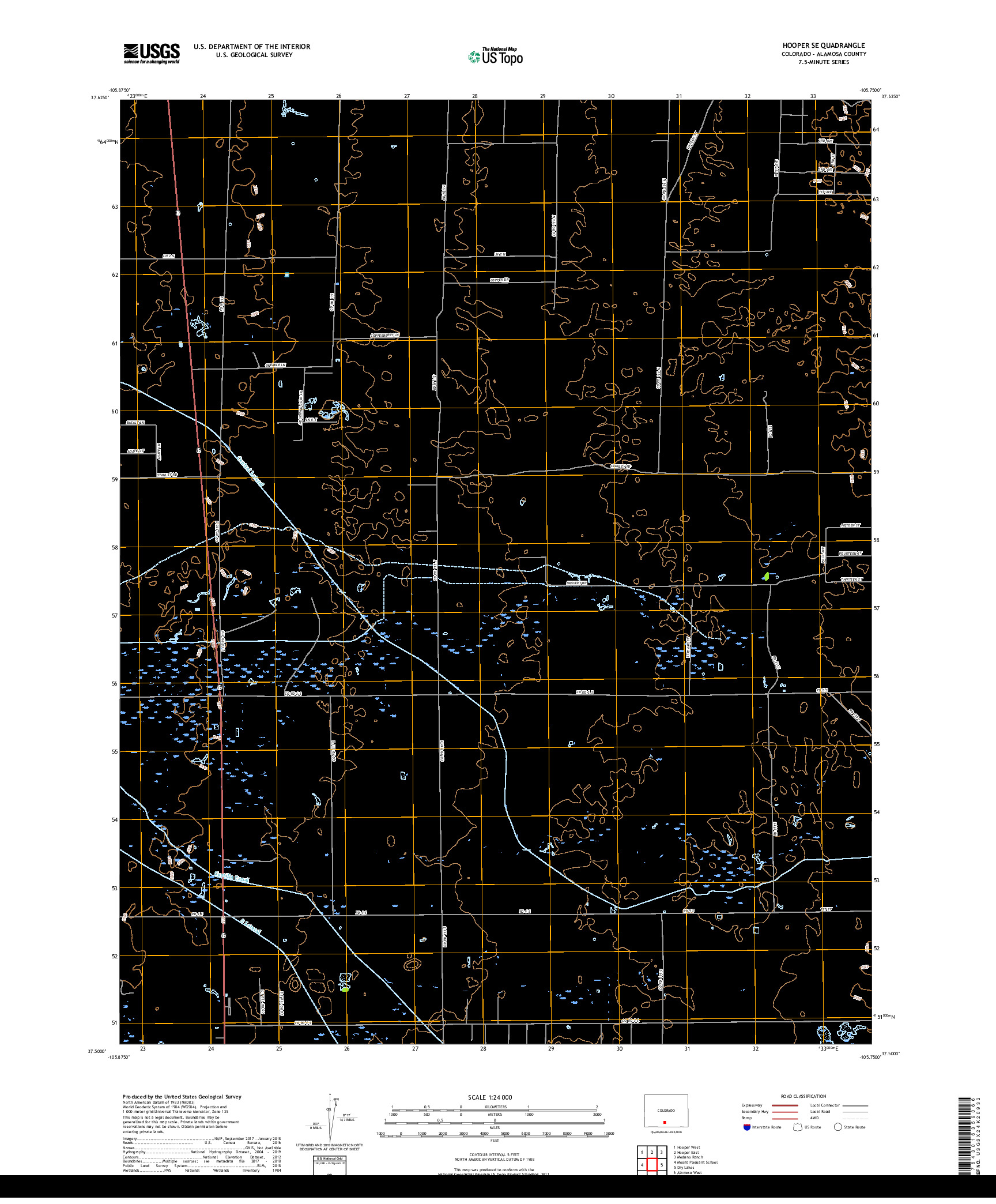 USGS US TOPO 7.5-MINUTE MAP FOR HOOPER SE, CO 2019