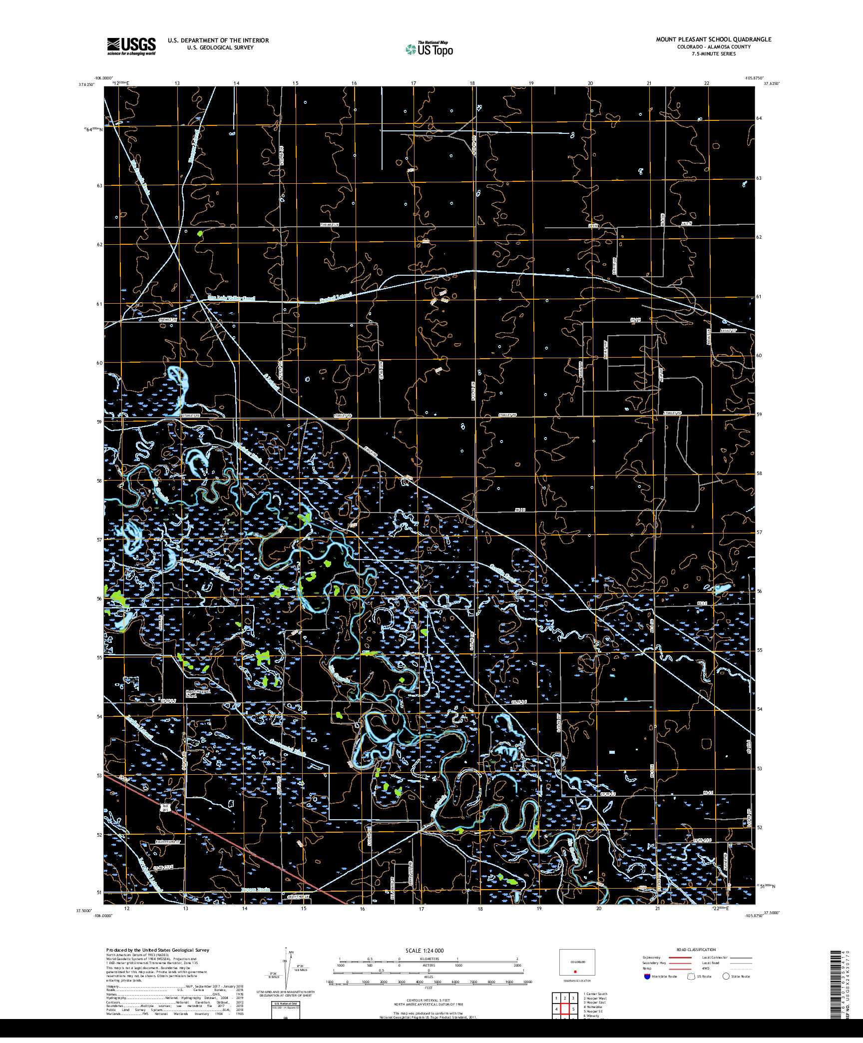 USGS US TOPO 7.5-MINUTE MAP FOR MOUNT PLEASANT SCHOOL, CO 2019