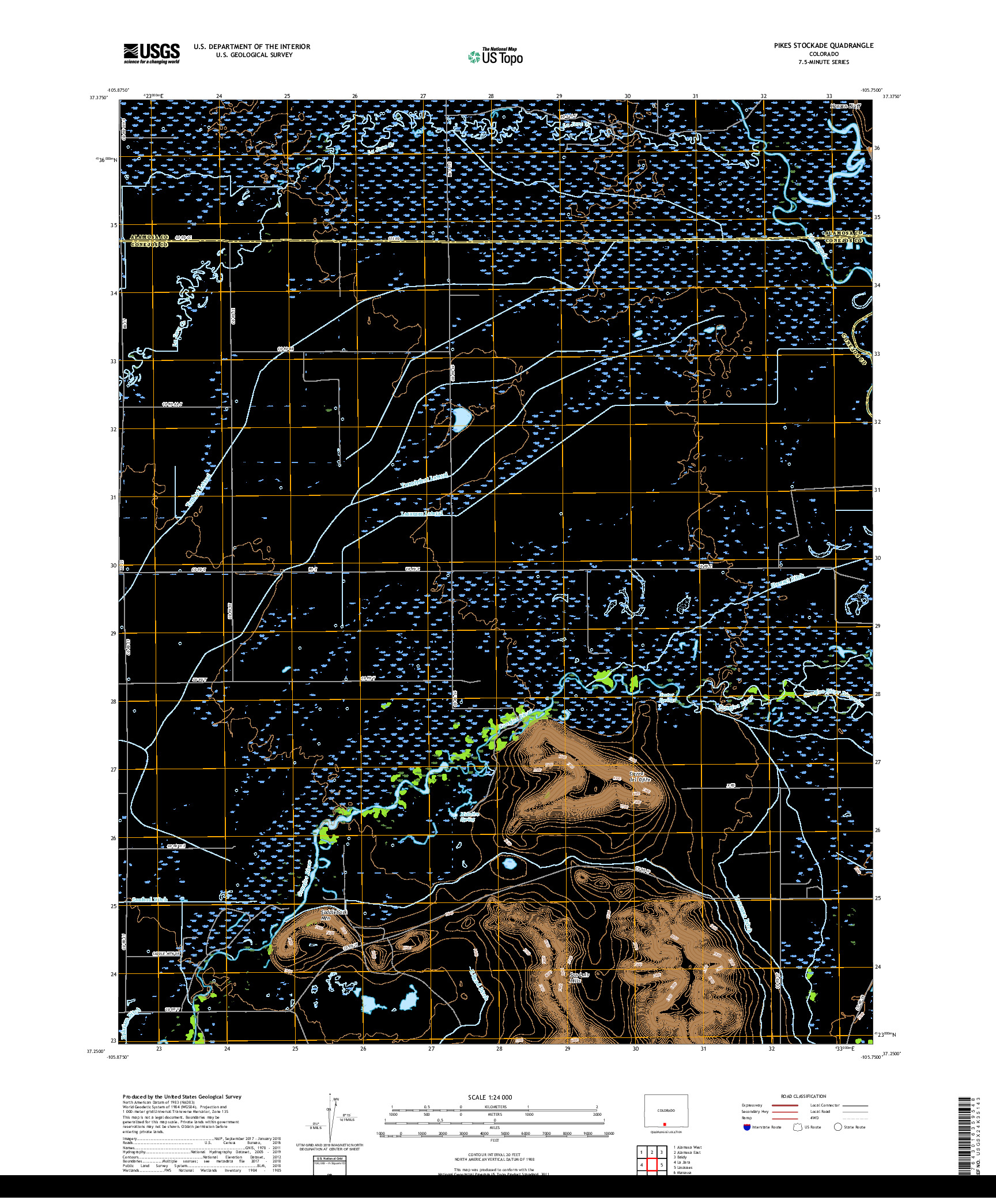 USGS US TOPO 7.5-MINUTE MAP FOR PIKES STOCKADE, CO 2019