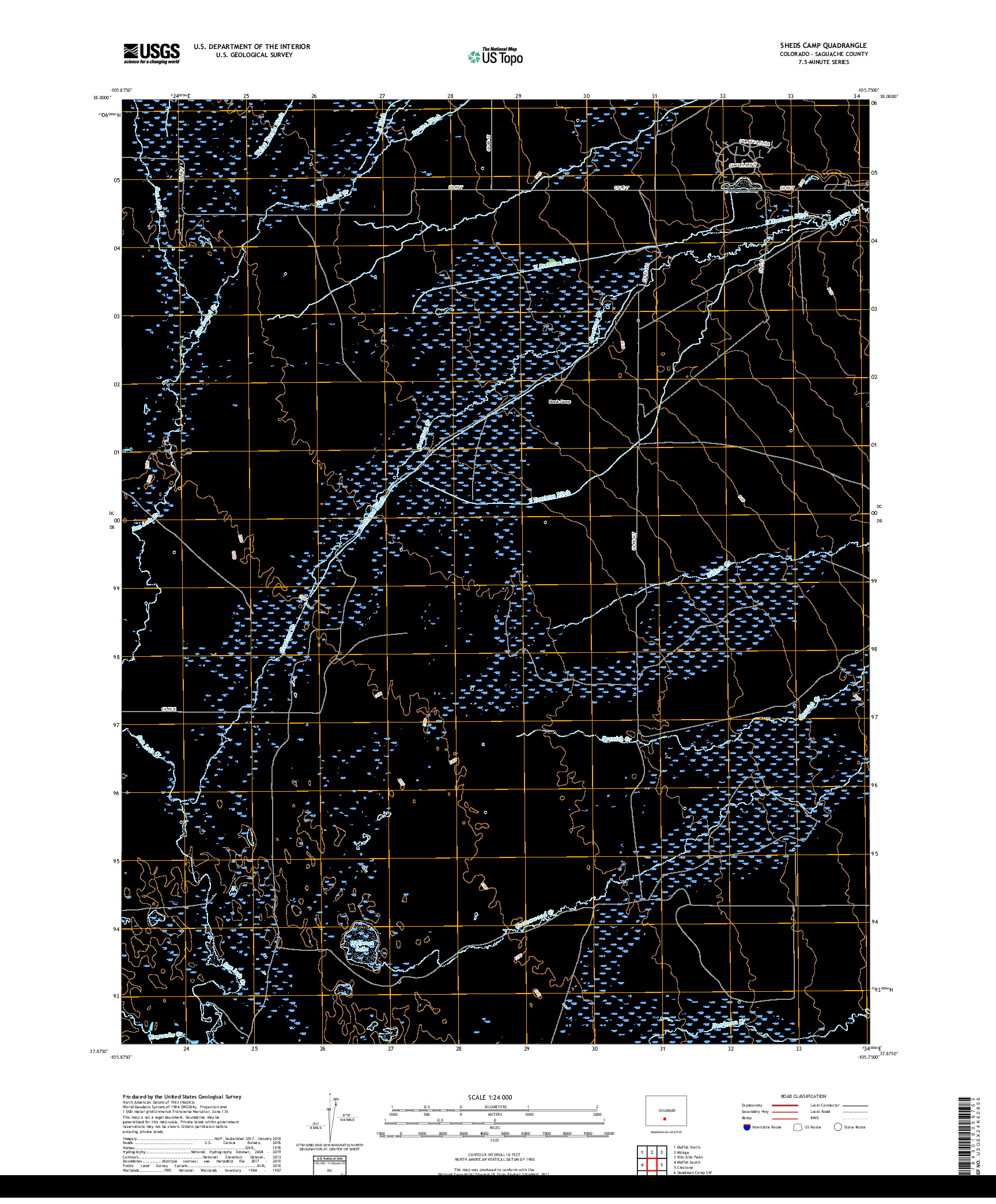 USGS US TOPO 7.5-MINUTE MAP FOR SHEDS CAMP, CO 2019