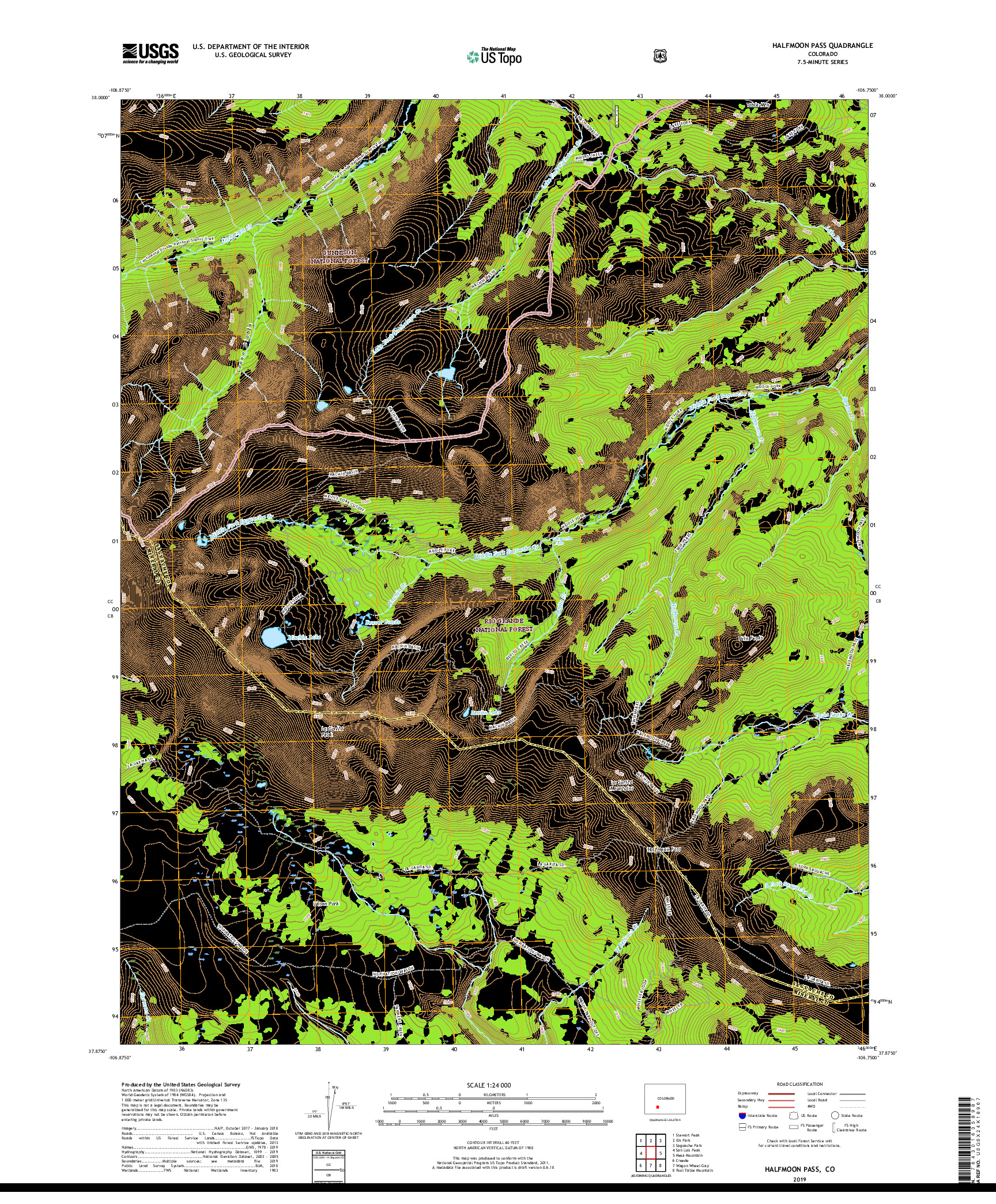 USGS US TOPO 7.5-MINUTE MAP FOR HALFMOON PASS, CO 2019