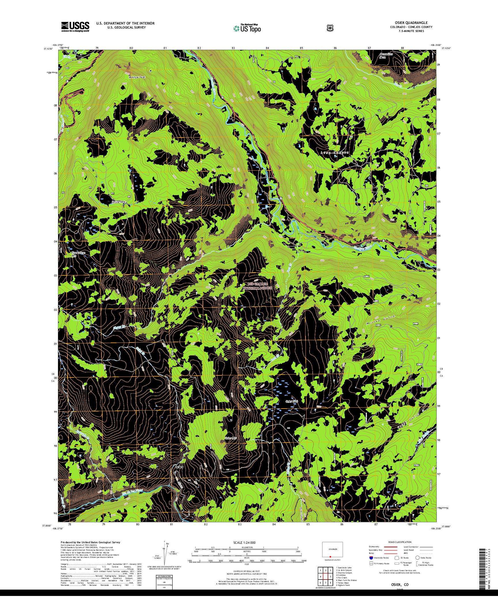 USGS US TOPO 7.5-MINUTE MAP FOR OSIER, CO 2019