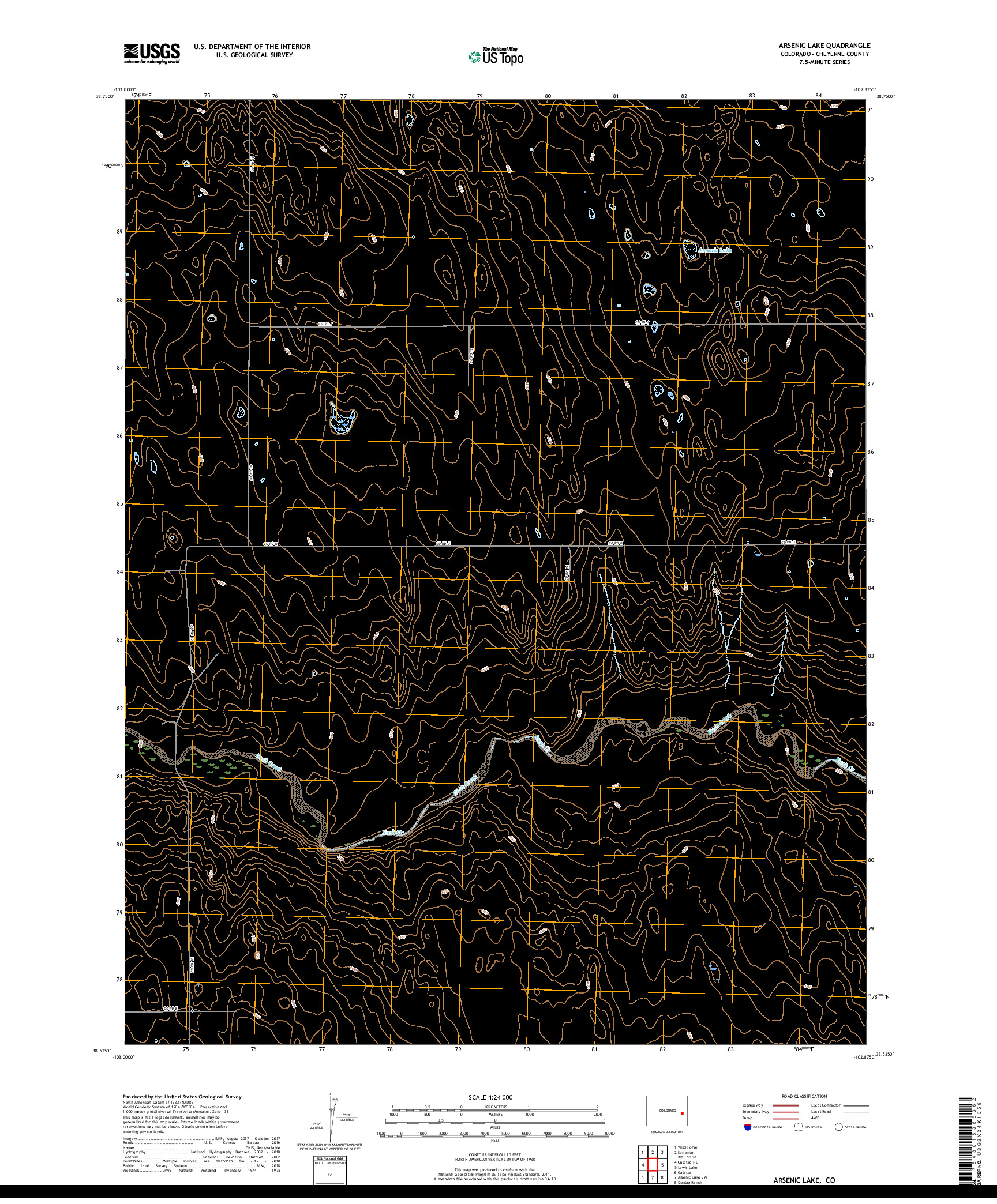 USGS US TOPO 7.5-MINUTE MAP FOR ARSENIC LAKE, CO 2019