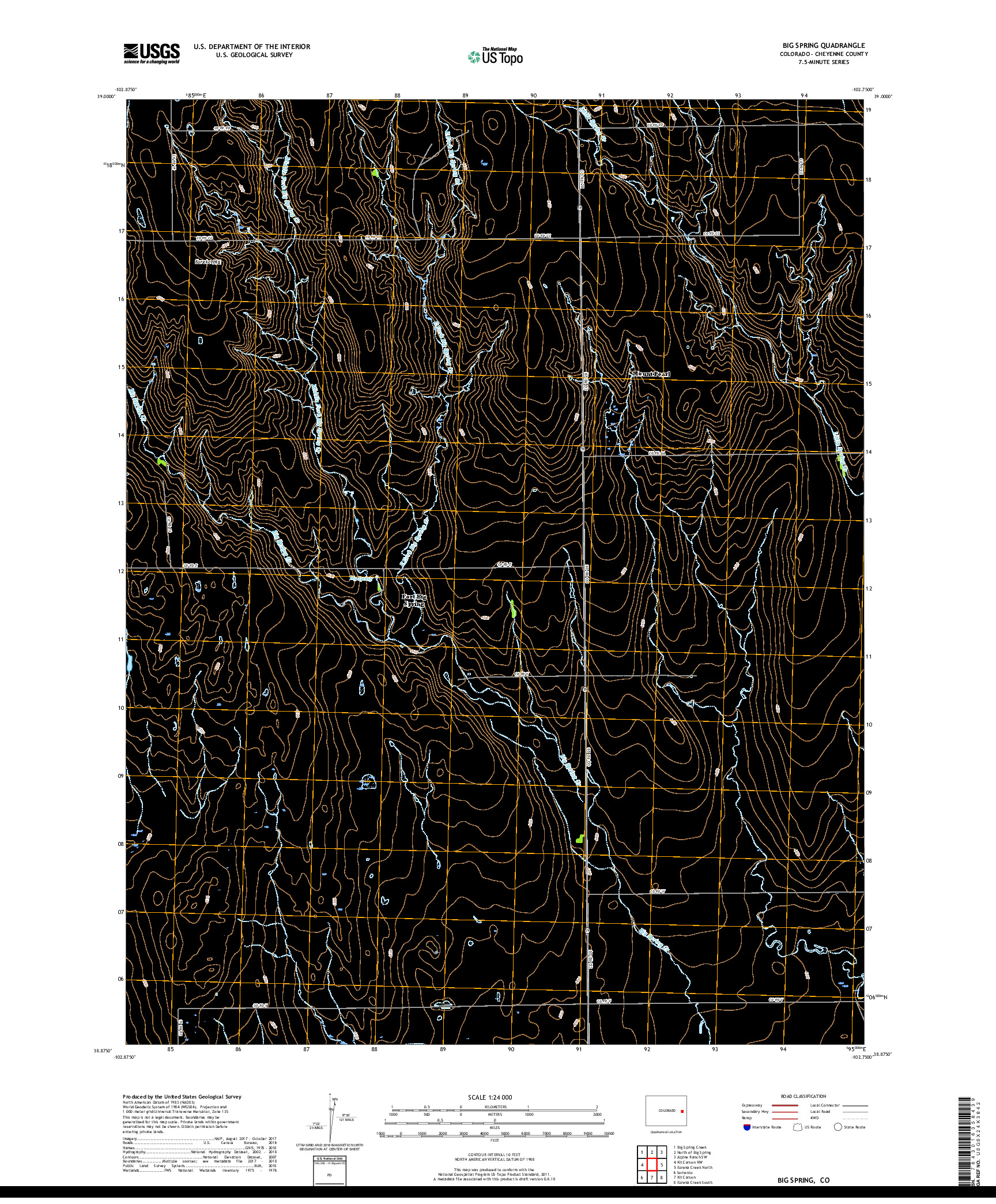 USGS US TOPO 7.5-MINUTE MAP FOR BIG SPRING, CO 2019