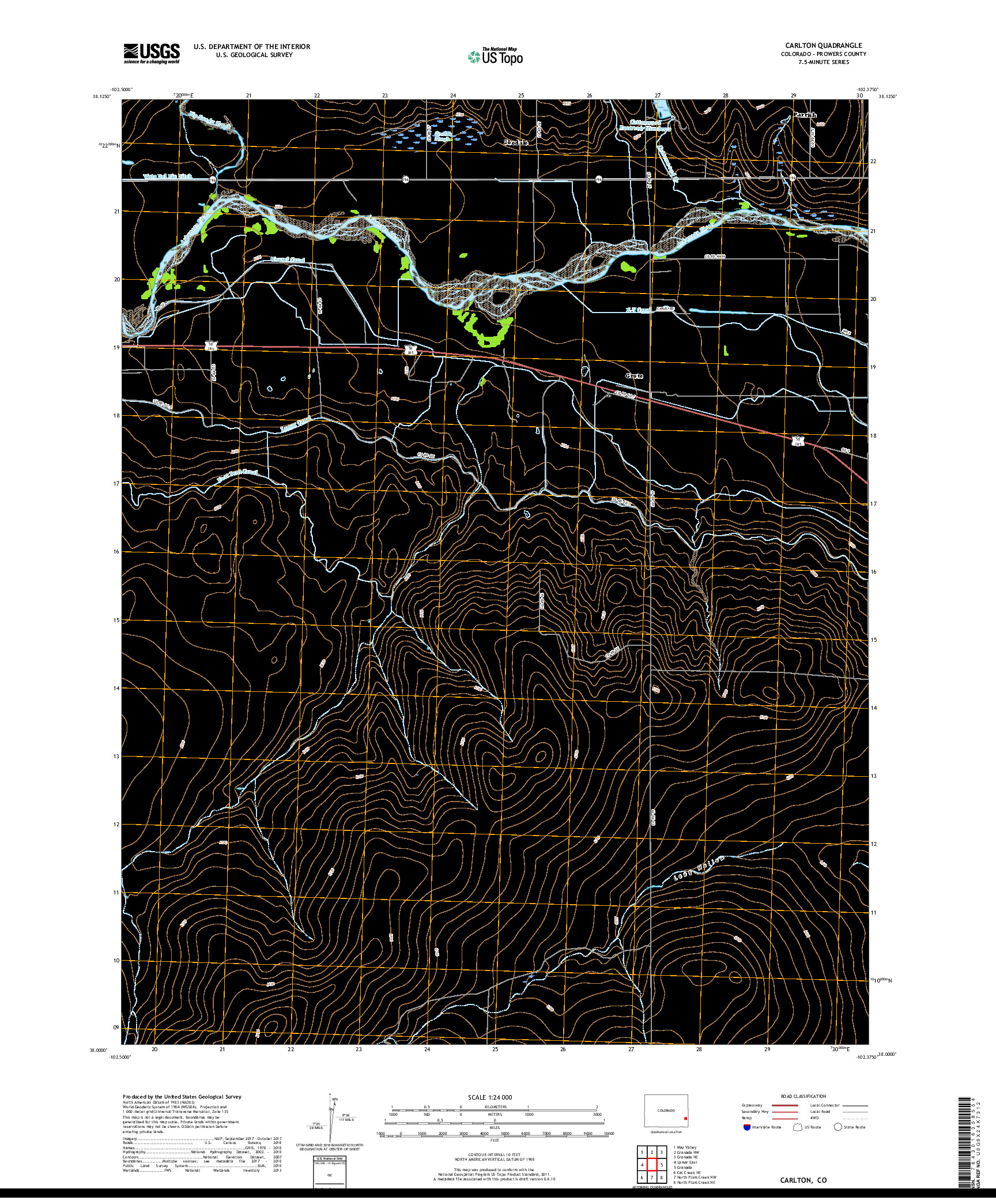 USGS US TOPO 7.5-MINUTE MAP FOR CARLTON, CO 2019