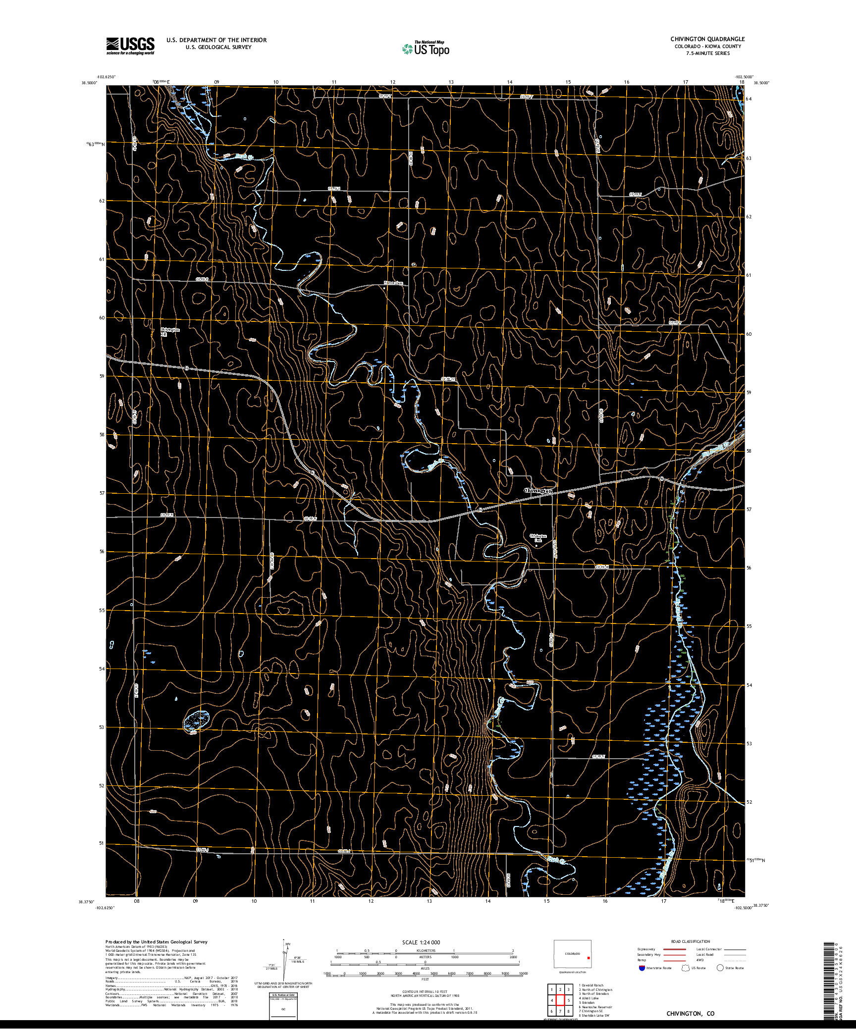 USGS US TOPO 7.5-MINUTE MAP FOR CHIVINGTON, CO 2019