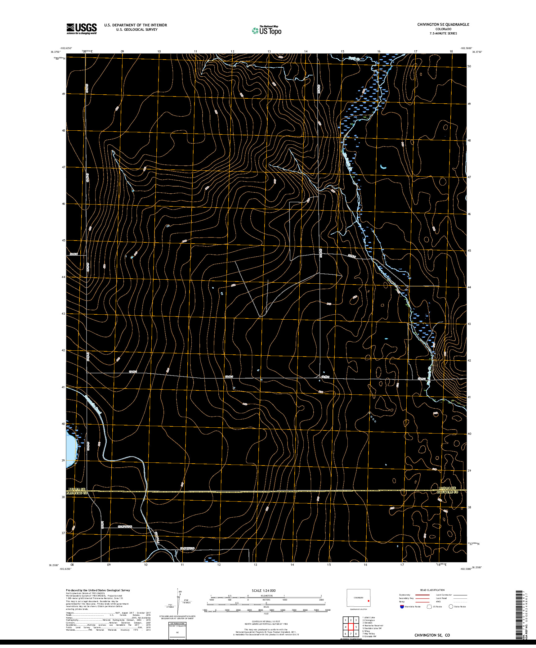 USGS US TOPO 7.5-MINUTE MAP FOR CHIVINGTON SE, CO 2019