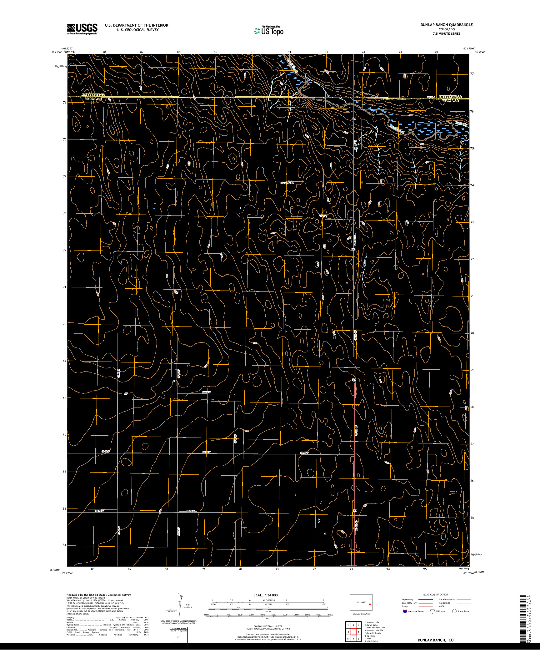 USGS US TOPO 7.5-MINUTE MAP FOR DUNLAP RANCH, CO 2019