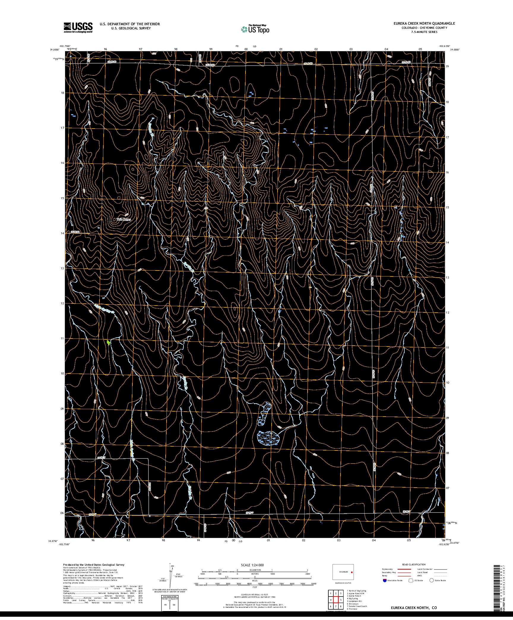 USGS US TOPO 7.5-MINUTE MAP FOR EUREKA CREEK NORTH, CO 2019