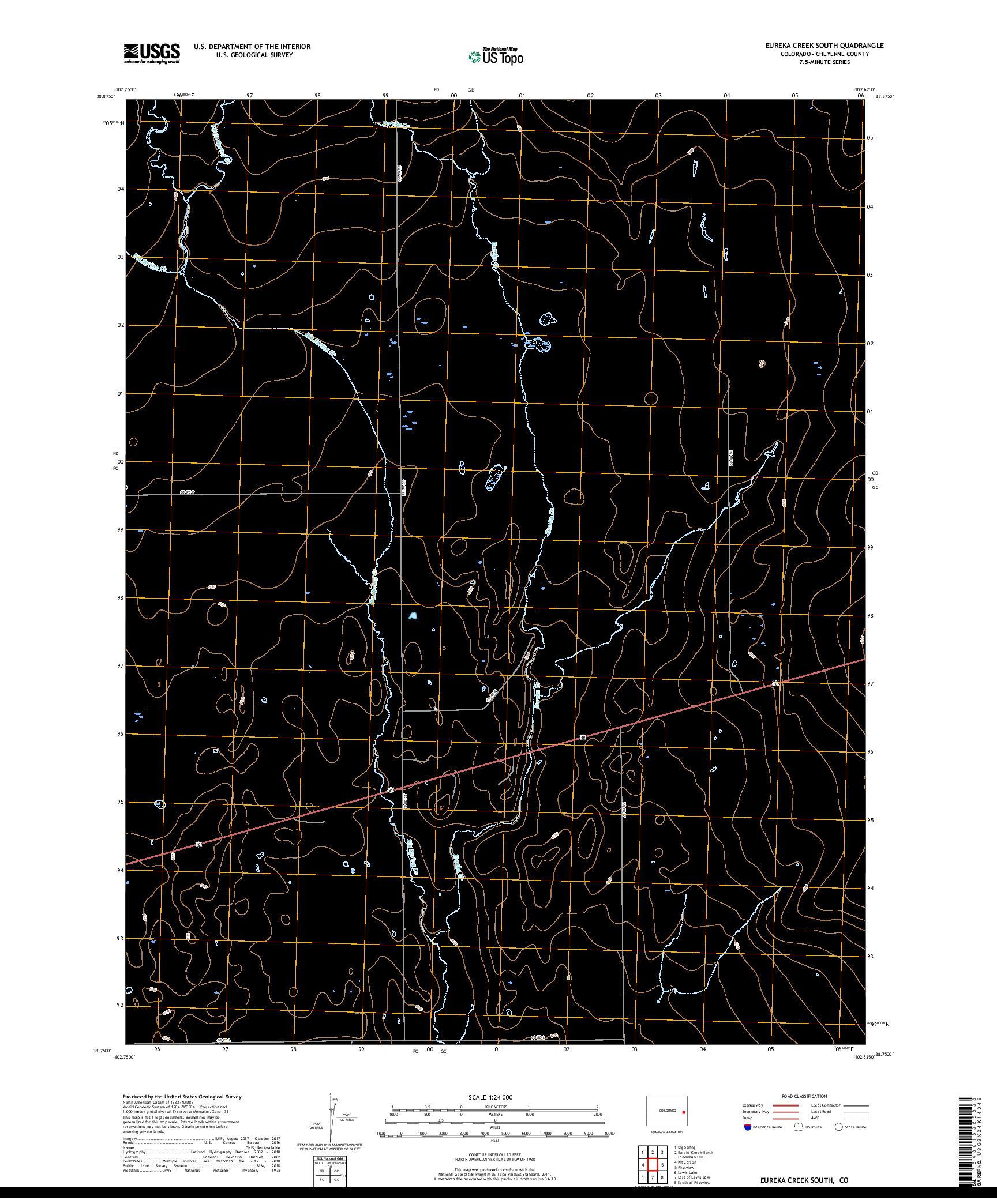 USGS US TOPO 7.5-MINUTE MAP FOR EUREKA CREEK SOUTH, CO 2019