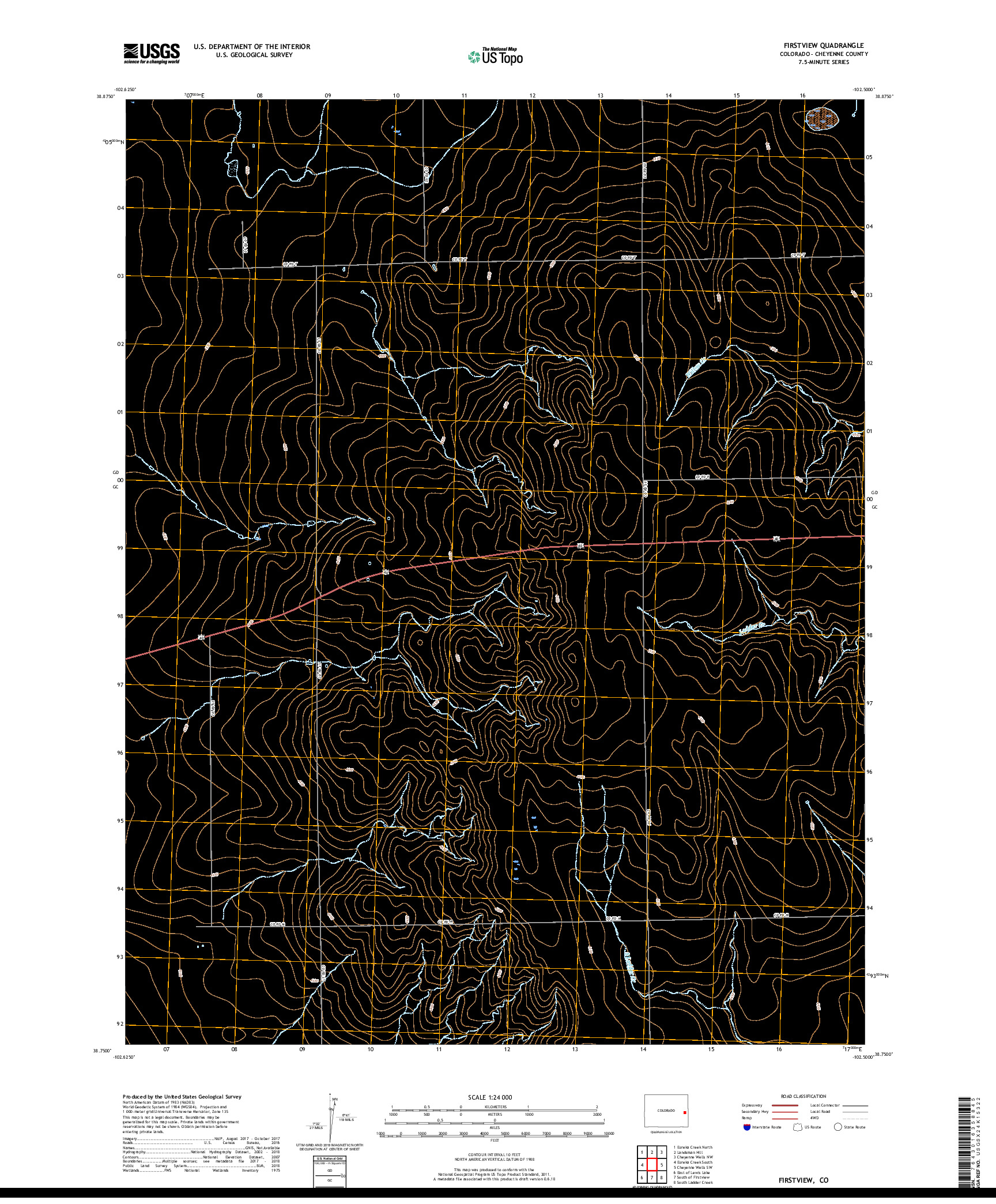 USGS US TOPO 7.5-MINUTE MAP FOR FIRSTVIEW, CO 2019