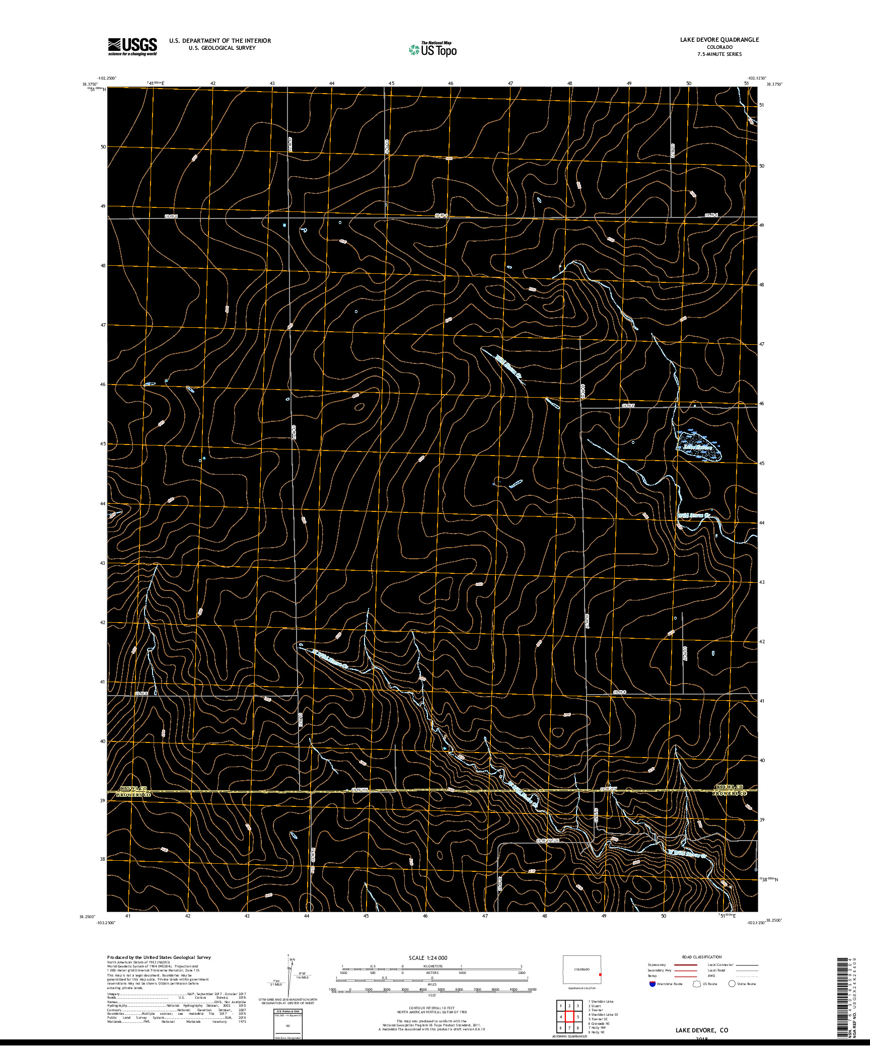 USGS US TOPO 7.5-MINUTE MAP FOR LAKE DEVORE, CO 2019