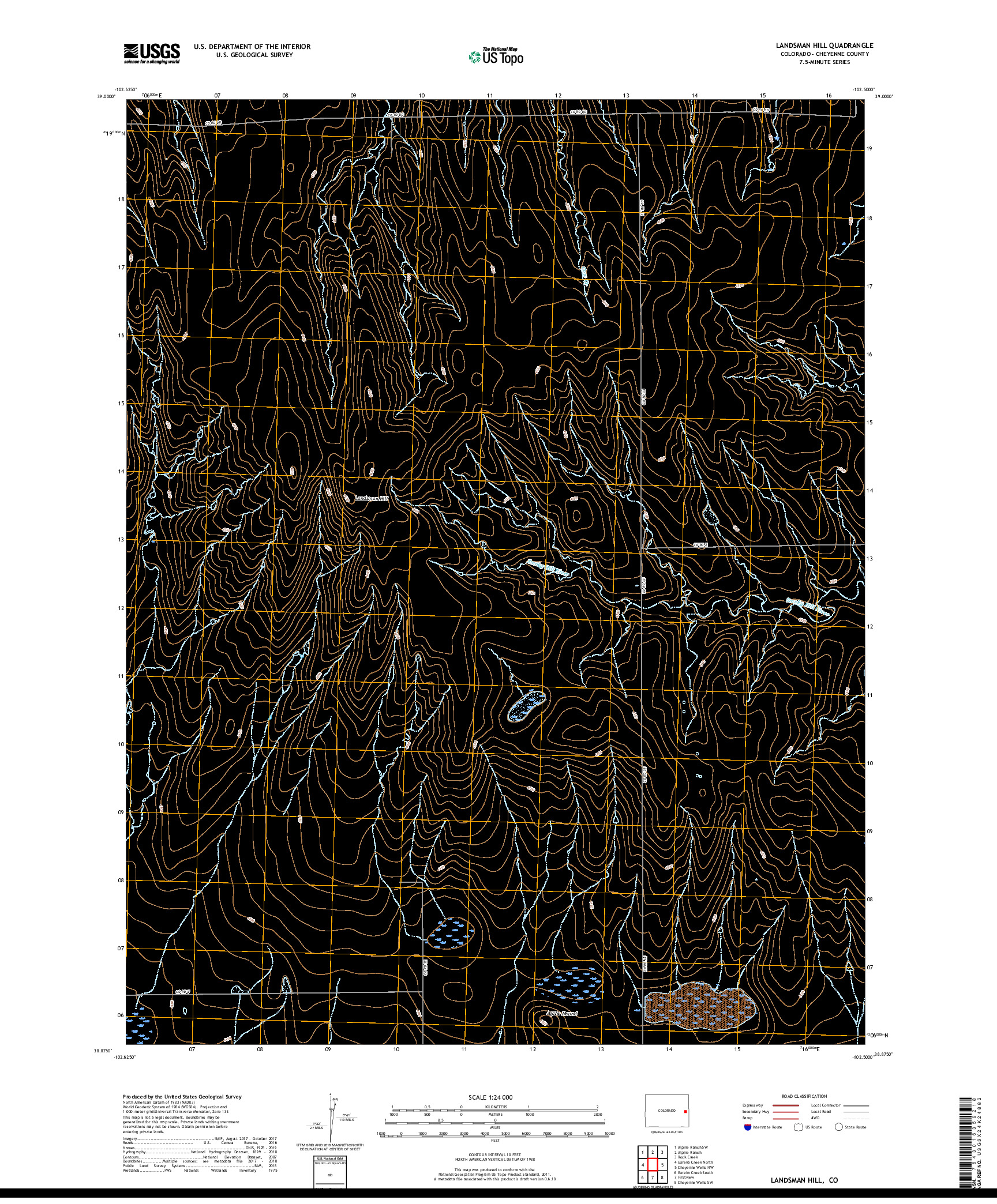 USGS US TOPO 7.5-MINUTE MAP FOR LANDSMAN HILL, CO 2019
