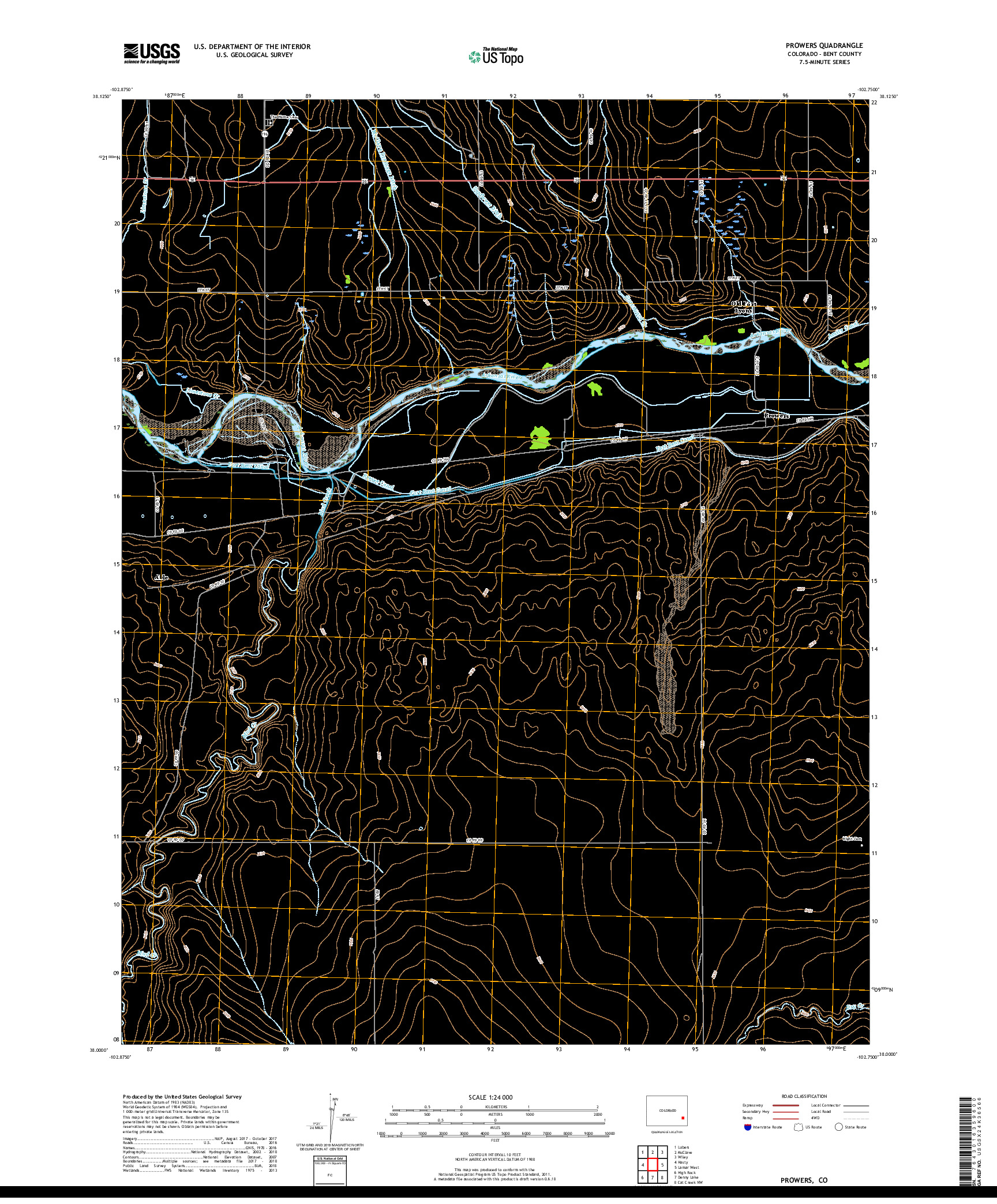 USGS US TOPO 7.5-MINUTE MAP FOR PROWERS, CO 2019