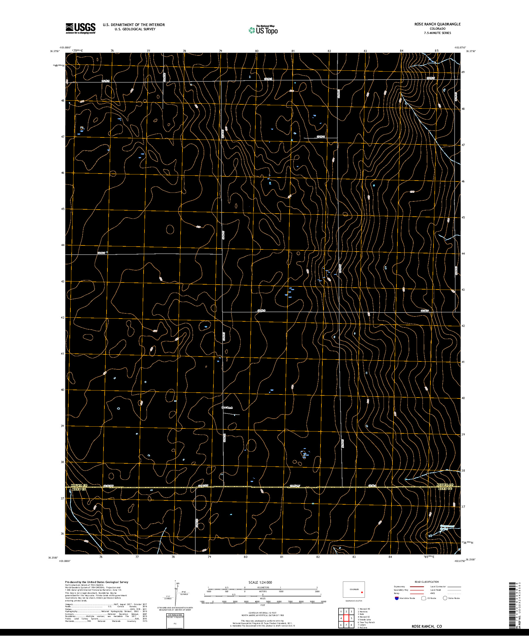 USGS US TOPO 7.5-MINUTE MAP FOR ROSE RANCH, CO 2019