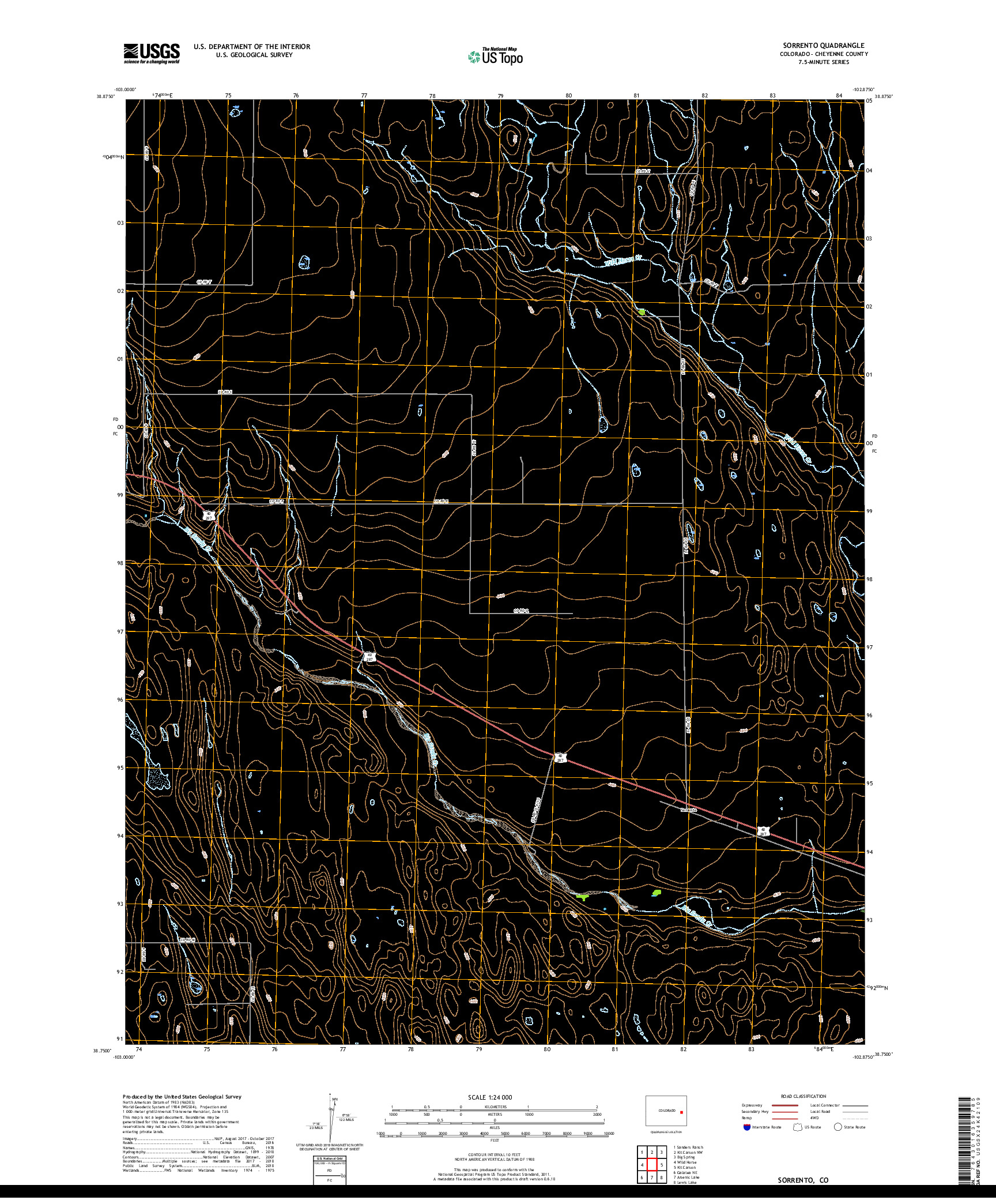 USGS US TOPO 7.5-MINUTE MAP FOR SORRENTO, CO 2019