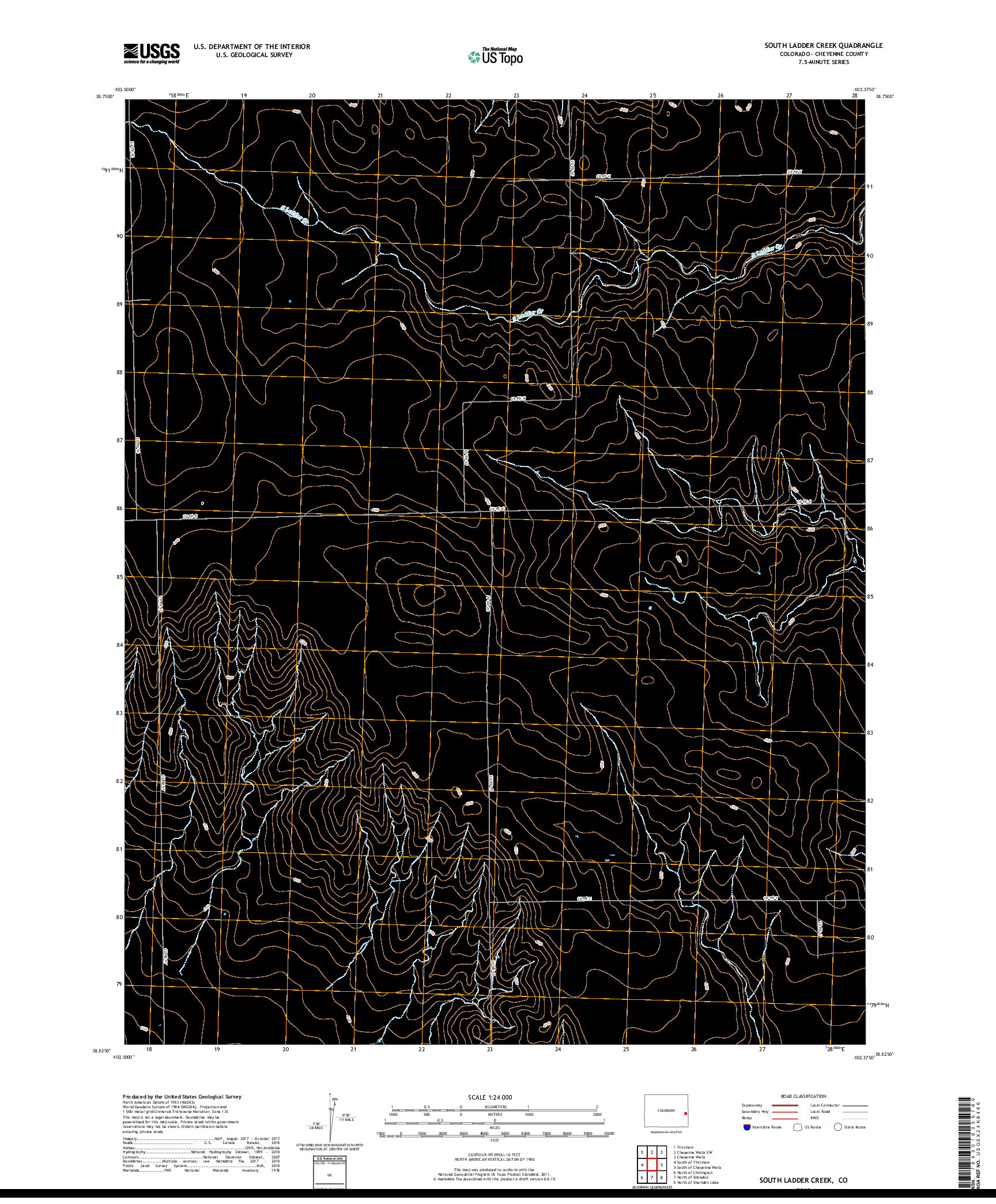 USGS US TOPO 7.5-MINUTE MAP FOR SOUTH LADDER CREEK, CO 2019