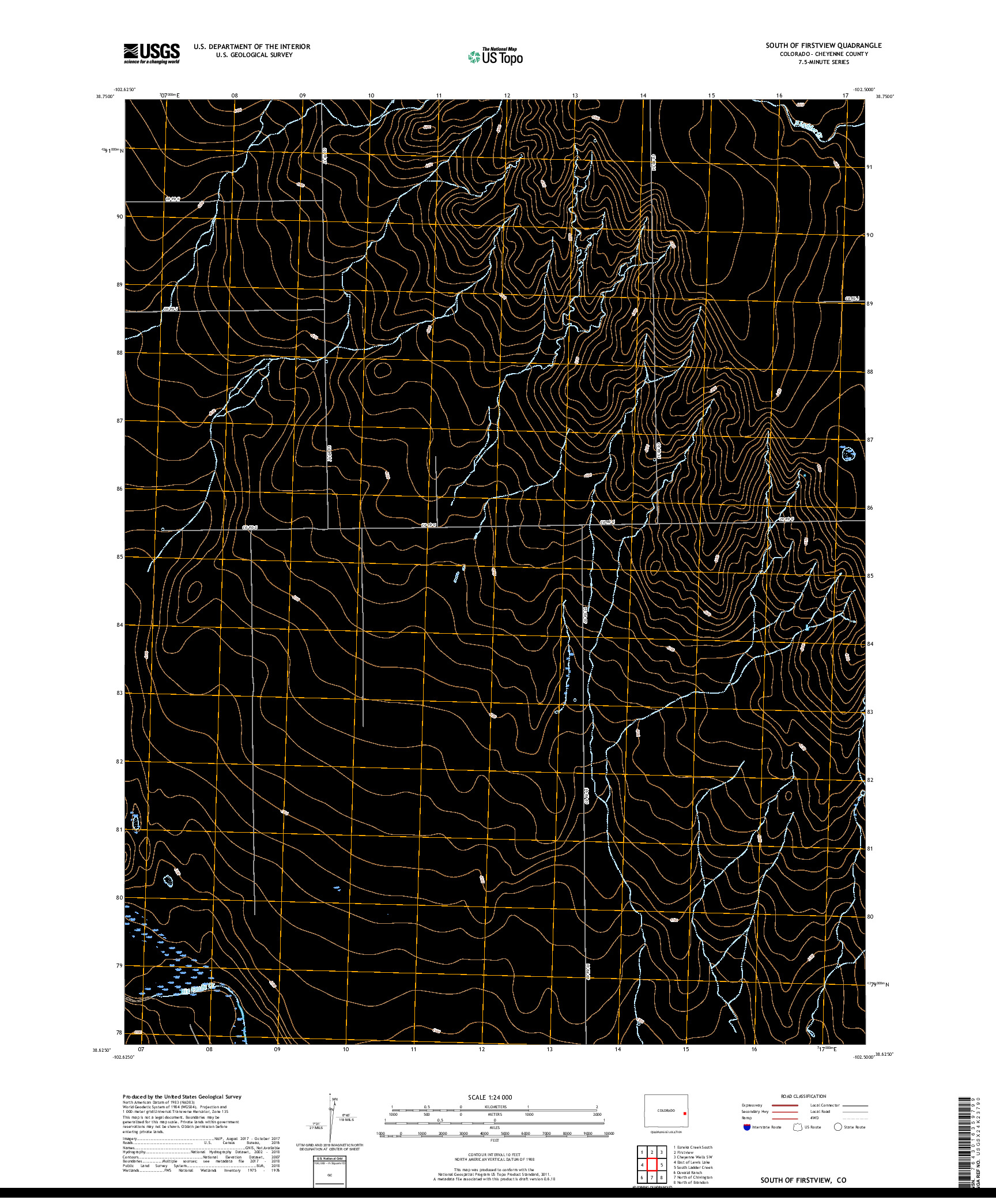 USGS US TOPO 7.5-MINUTE MAP FOR SOUTH OF FIRSTVIEW, CO 2019