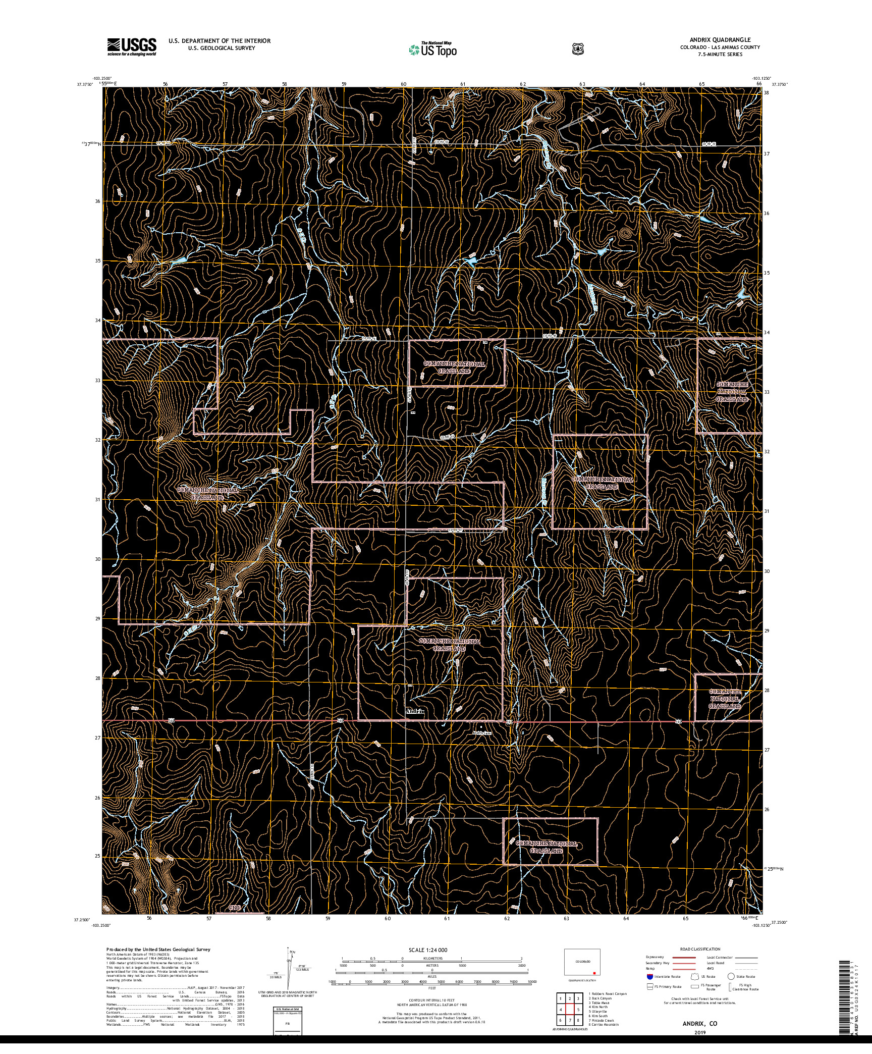 USGS US TOPO 7.5-MINUTE MAP FOR ANDRIX, CO 2019
