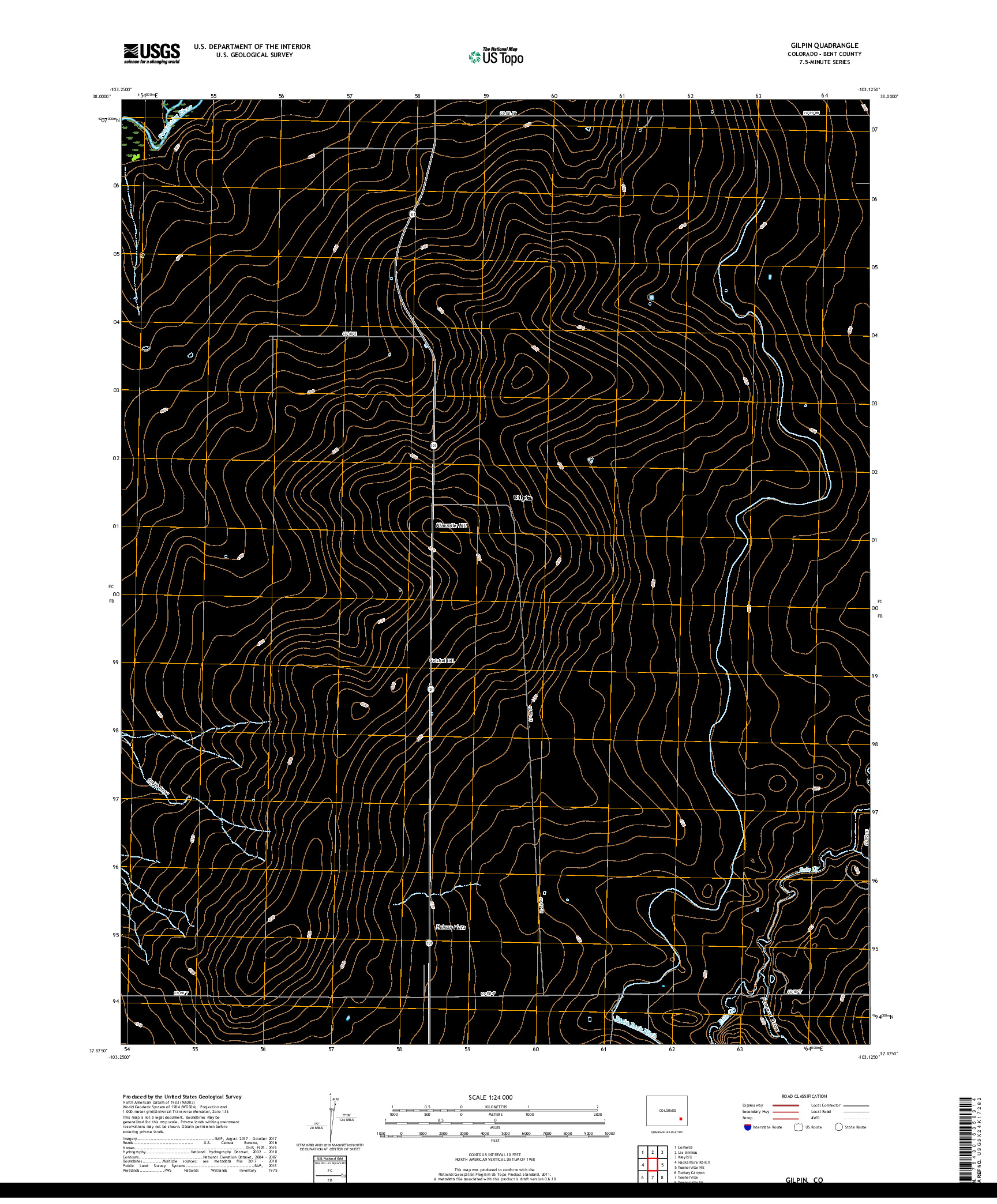 USGS US TOPO 7.5-MINUTE MAP FOR GILPIN, CO 2019