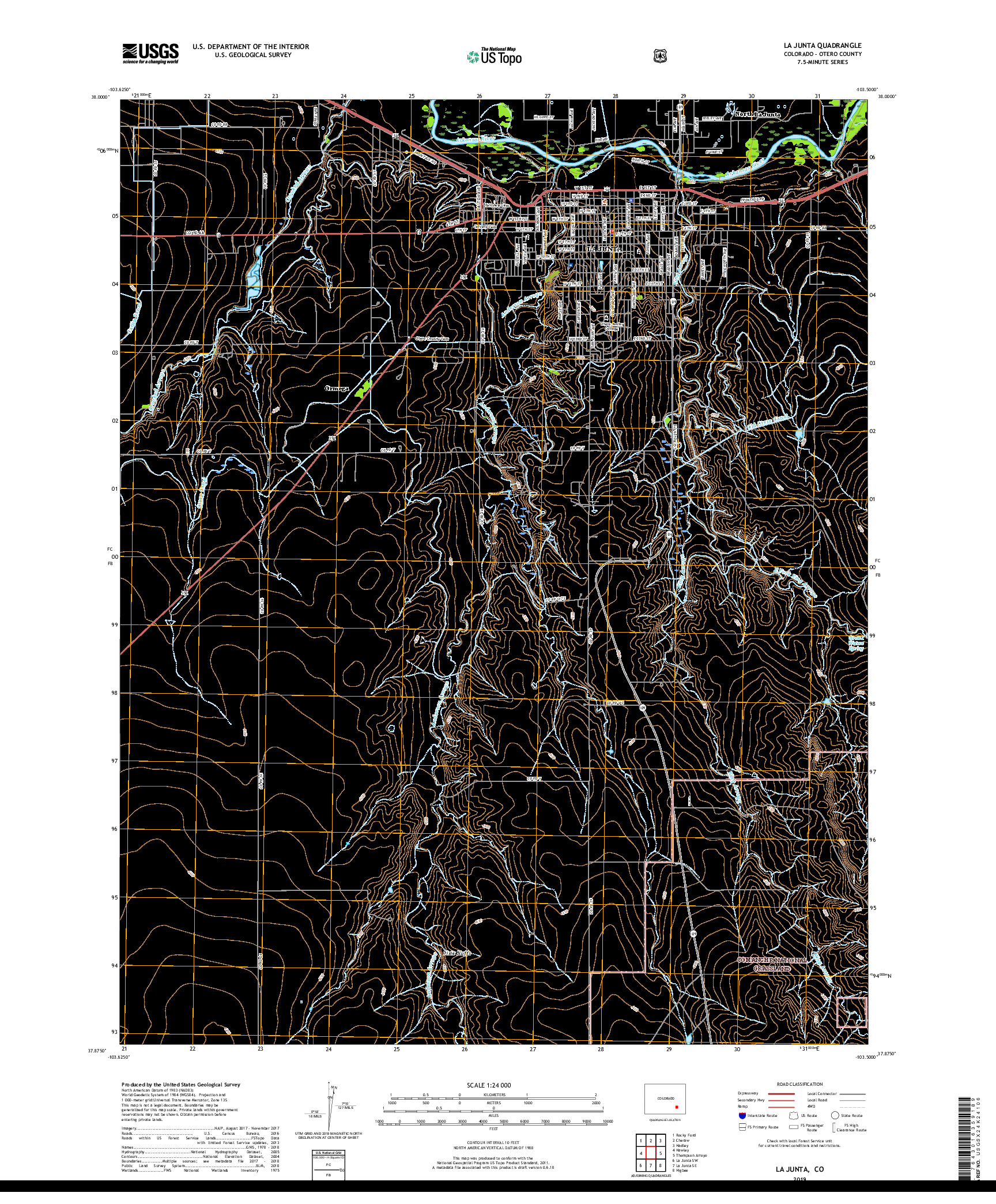 USGS US TOPO 7.5-MINUTE MAP FOR LA JUNTA, CO 2019