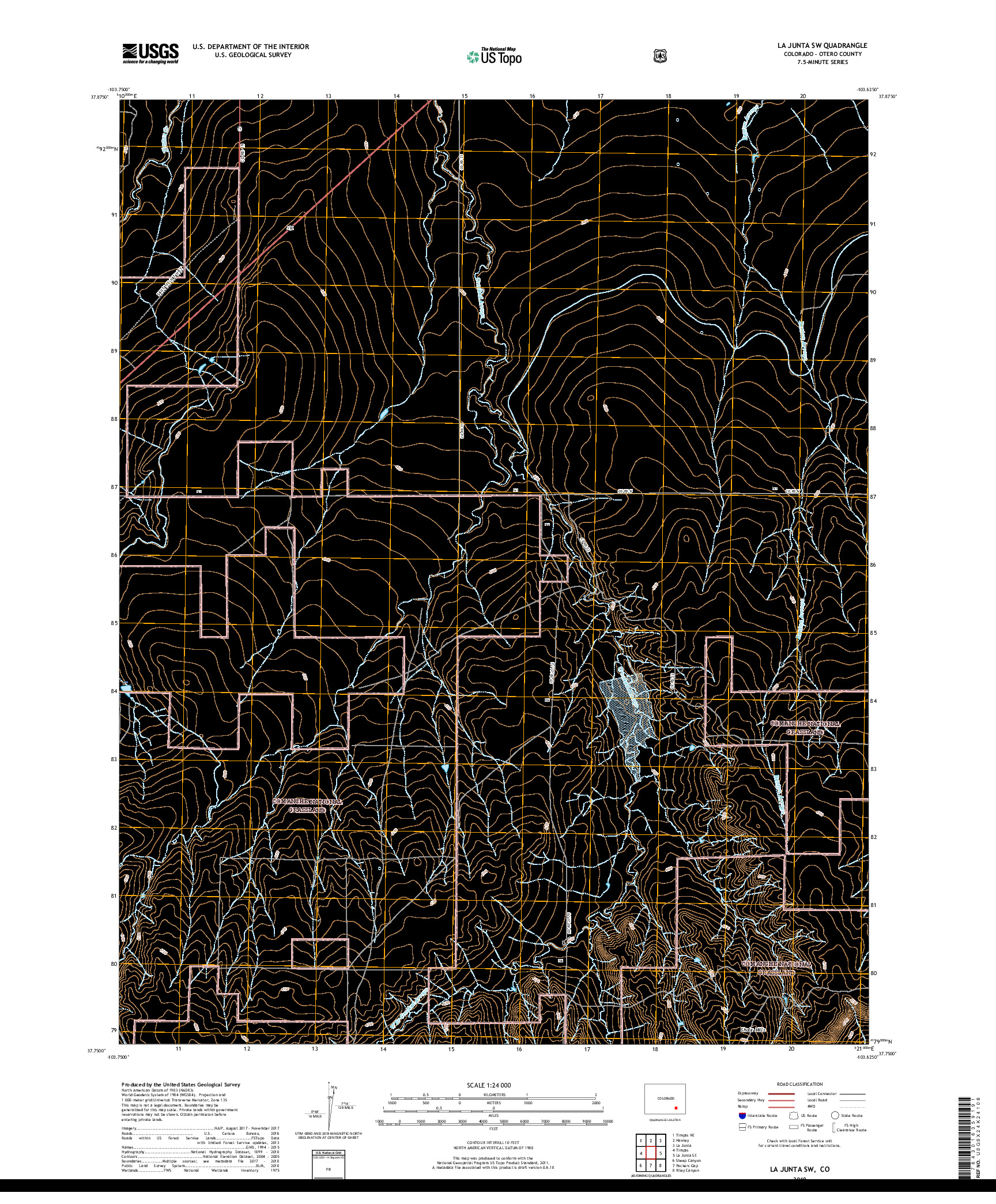USGS US TOPO 7.5-MINUTE MAP FOR LA JUNTA SW, CO 2019