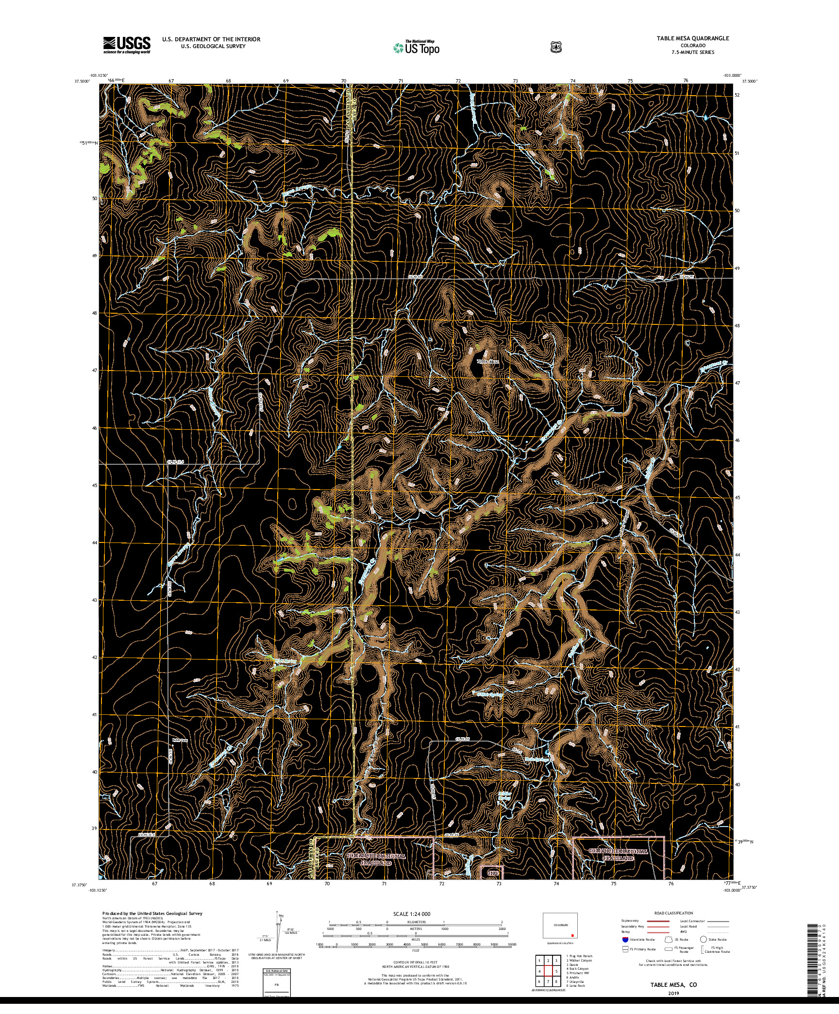 USGS US TOPO 7.5-MINUTE MAP FOR TABLE MESA, CO 2019