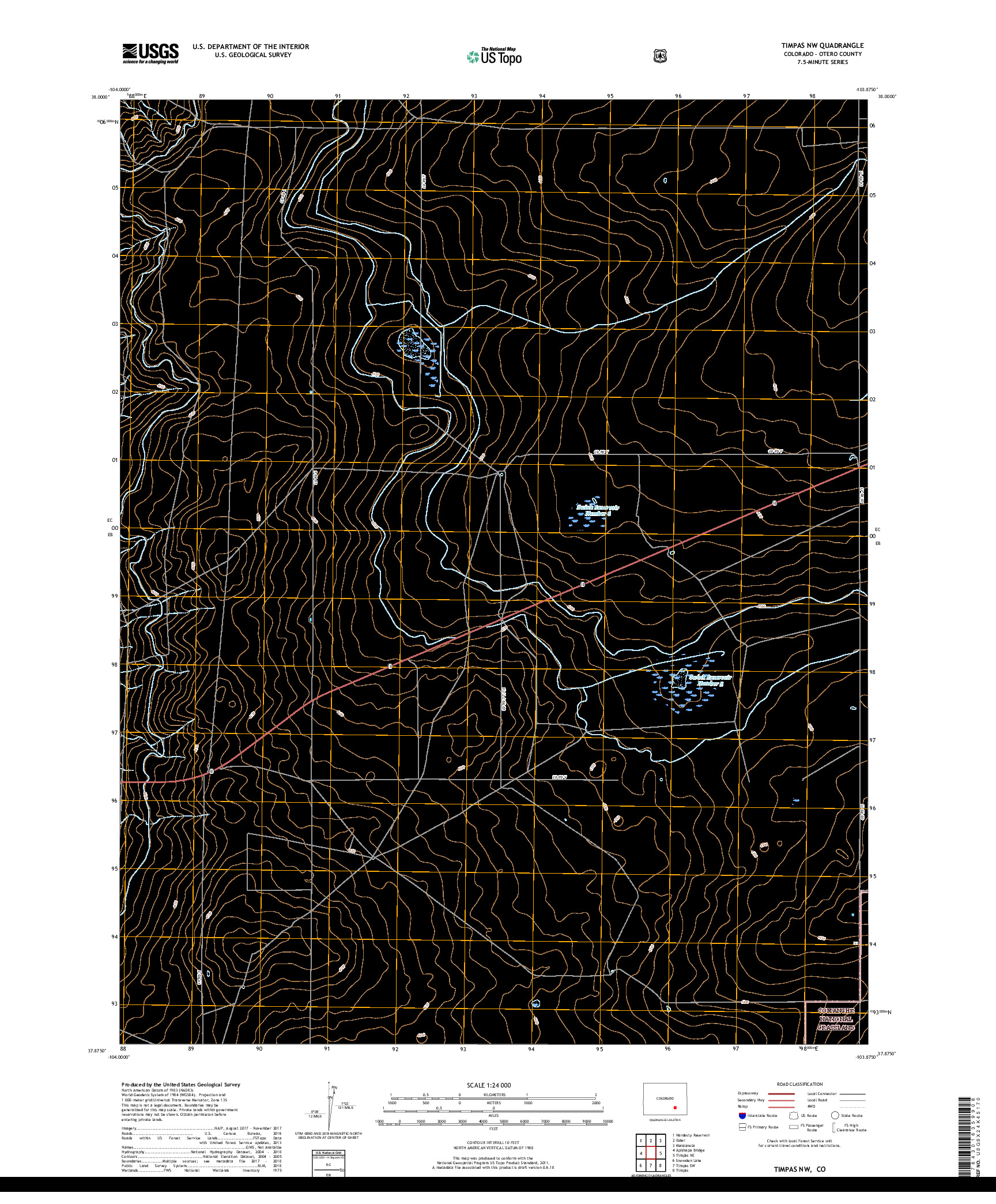 USGS US TOPO 7.5-MINUTE MAP FOR TIMPAS NW, CO 2019
