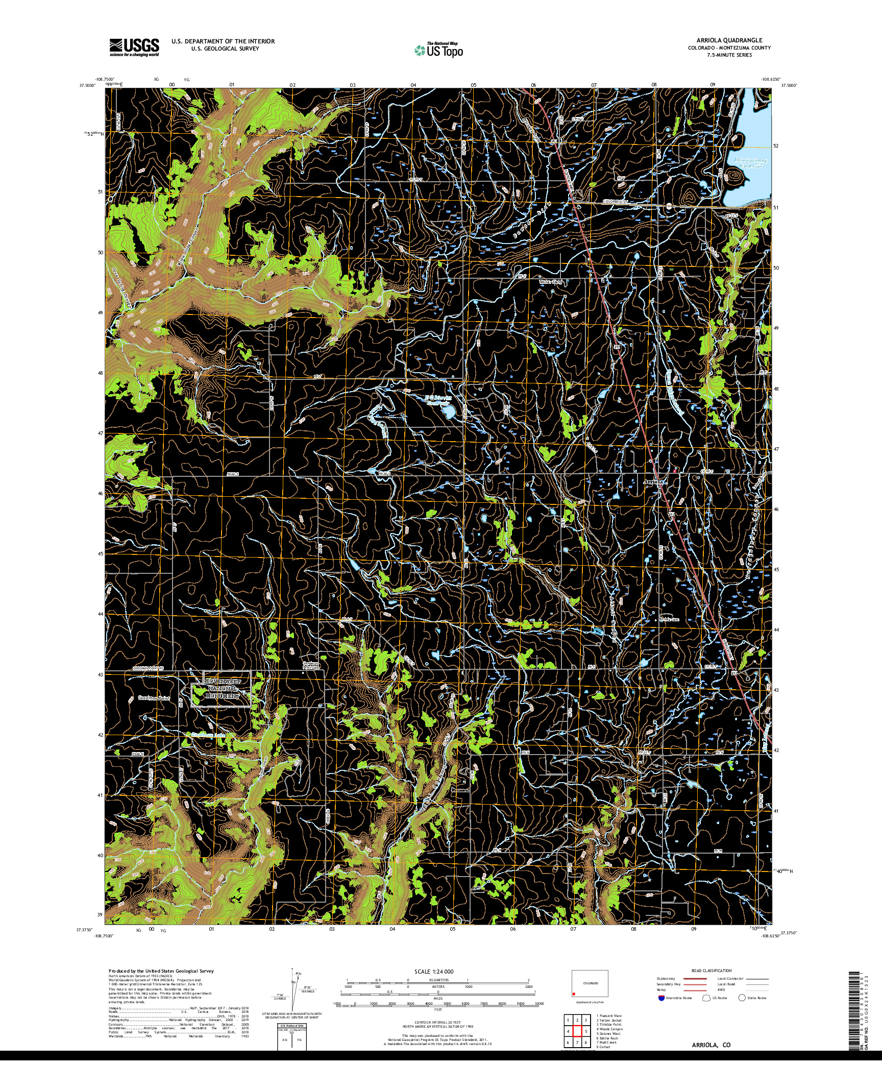 USGS US TOPO 7.5-MINUTE MAP FOR ARRIOLA, CO 2019