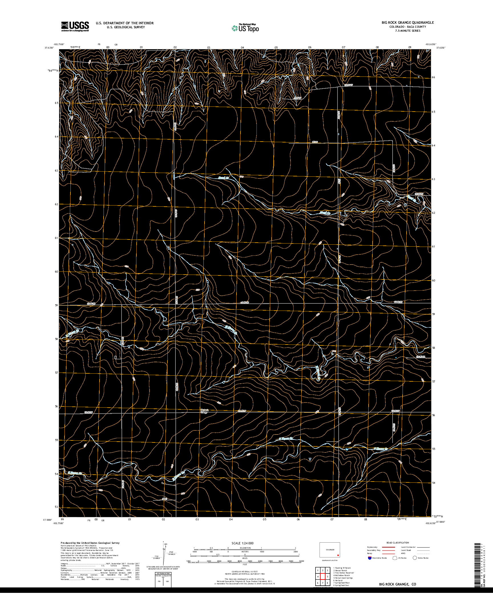 USGS US TOPO 7.5-MINUTE MAP FOR BIG ROCK GRANGE, CO 2019