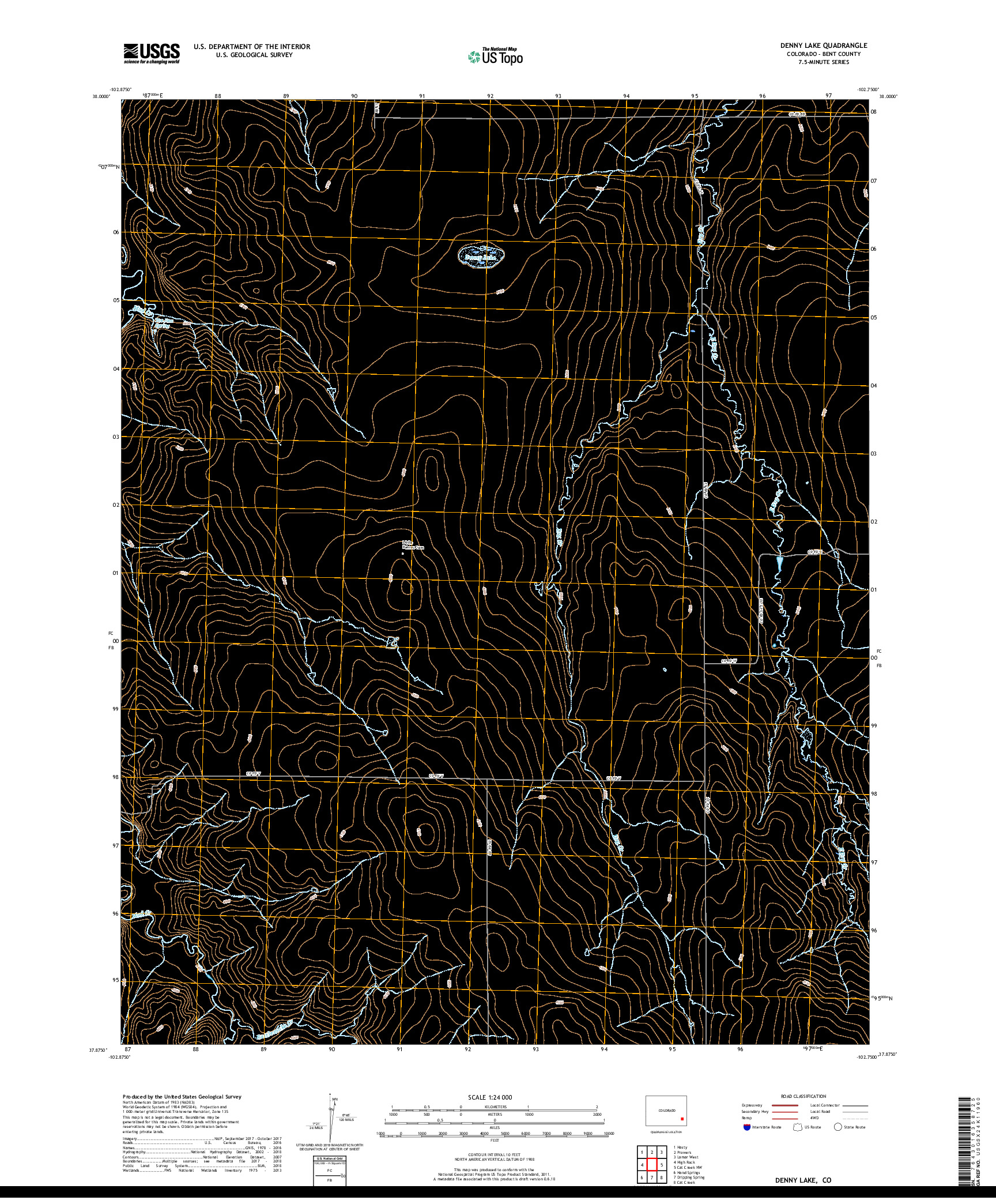 USGS US TOPO 7.5-MINUTE MAP FOR DENNY LAKE, CO 2019