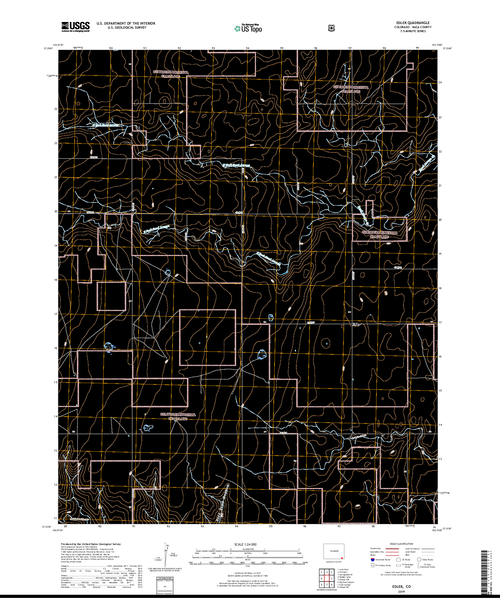 USGS US TOPO 7.5-MINUTE MAP FOR EDLER, CO 2019