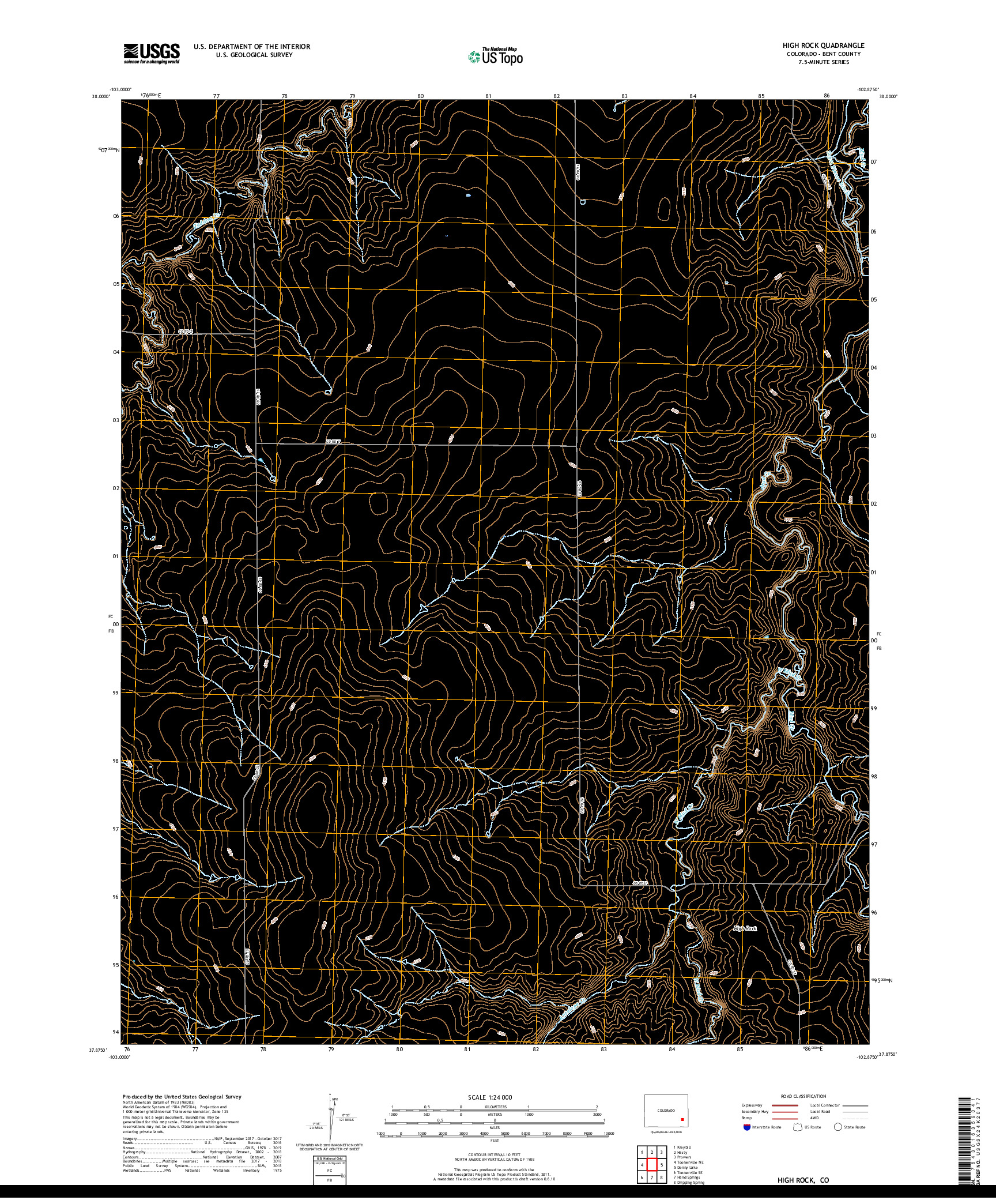 USGS US TOPO 7.5-MINUTE MAP FOR HIGH ROCK, CO 2019