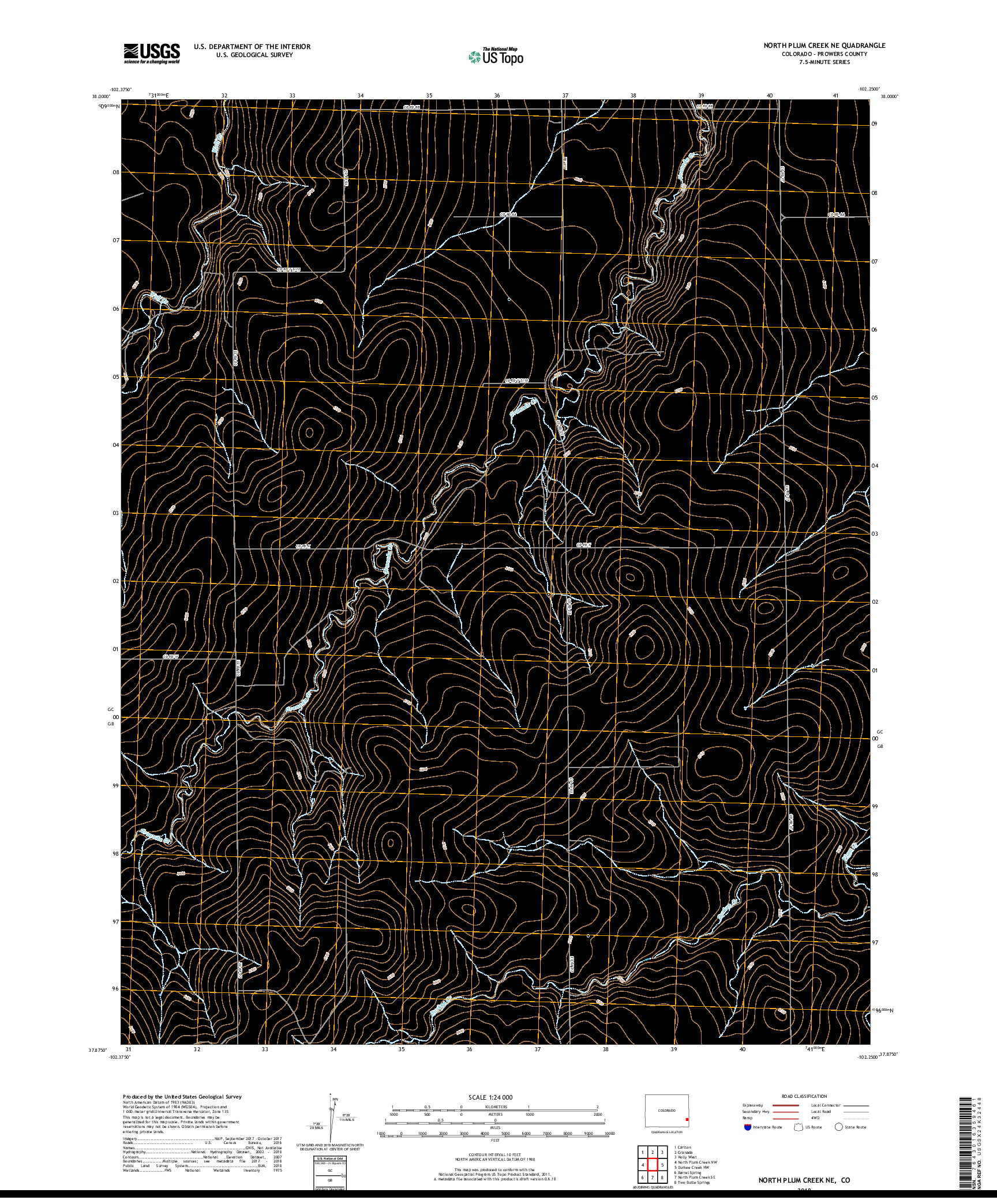 USGS US TOPO 7.5-MINUTE MAP FOR NORTH PLUM CREEK NE, CO 2019